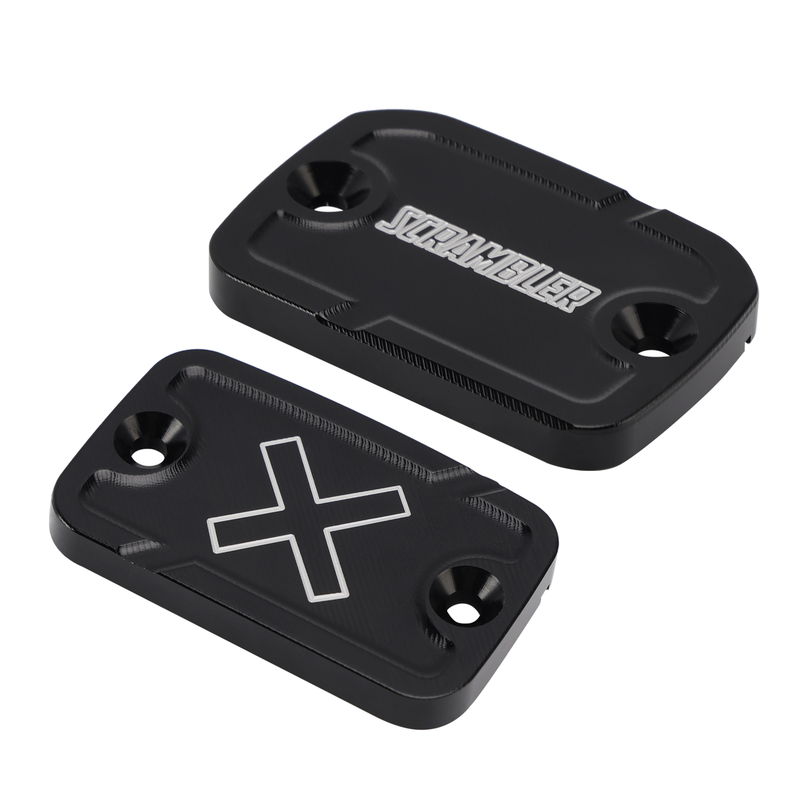 2018-2023 Ducati Scrambler 1100 CNC CNC Front Brake and Clutch Fluid Tank Caps Black Generic