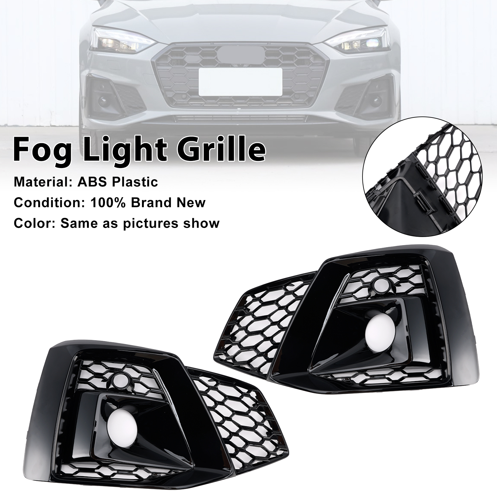 2020-2023 Audi A5 S-line 2* Fog Light Grille 8W6807682T Generic