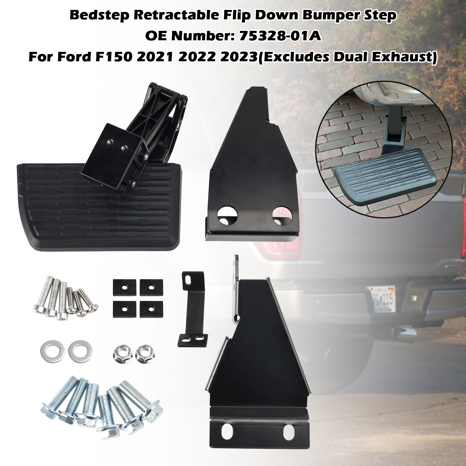 2021-2023 Ford F150 Retractable Flip Down Bumper Step 75328-01A Generic 2021-2023 Ford F150 Retractable Flip Down Bumper Step 75328-01A Generic