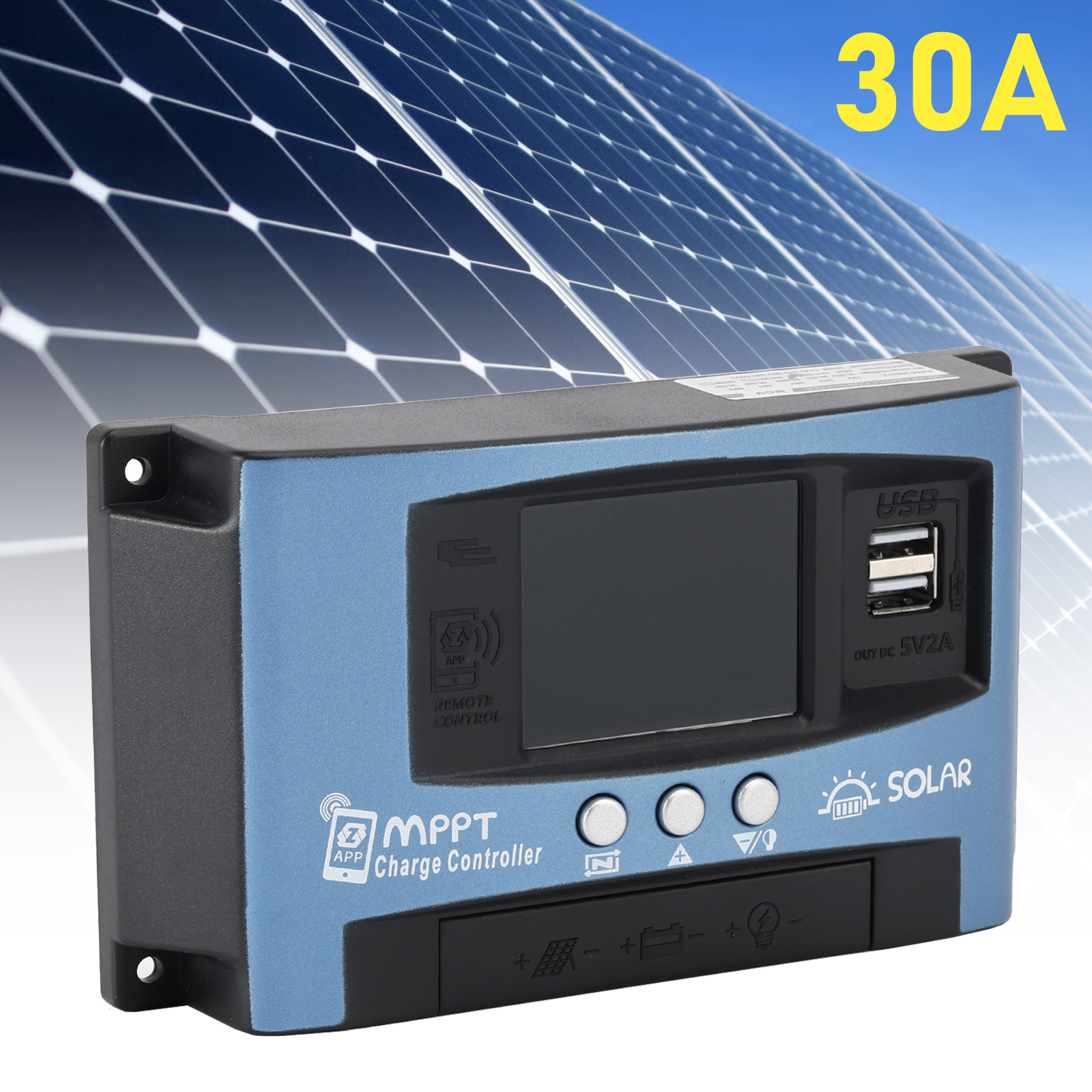 30A MPPT Solar Controller Multi-language Color Screen Serial Port MPPT Solar Controller Bluetooth Temperature Monitoring Charging 12V~60V 30A MPPT Solar Controller Multi-language Color Screen Serial Port MPPT Solar Controller Bluetooth Temperature Monitoring Charging 12V~60V