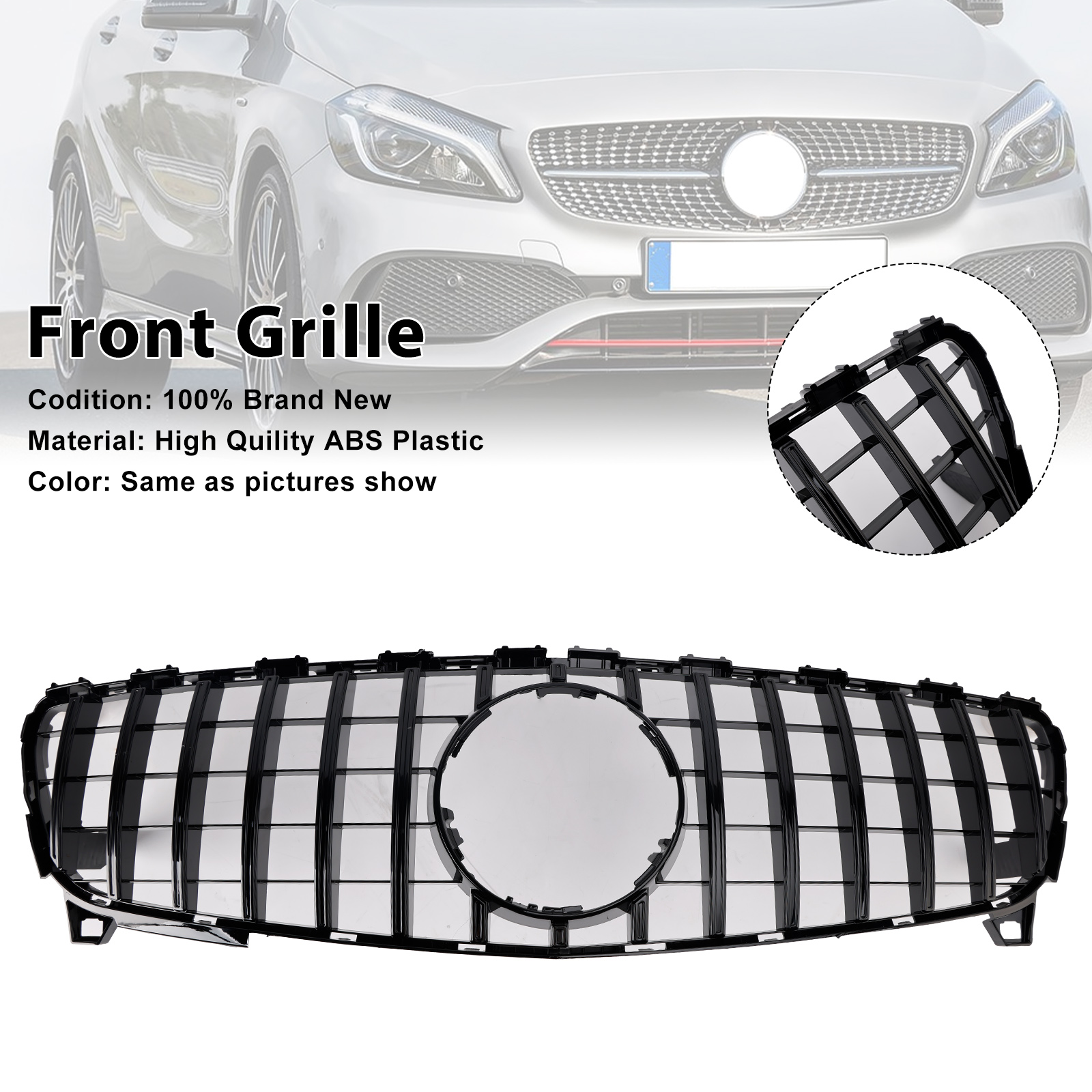 2016-2018 Mercedes-Benz A-CLASS W176 Front Upper Grill Without badge Generic 2016-2018 Mercedes-Benz A-CLASS W176 Front Upper Grill Without badge Generic