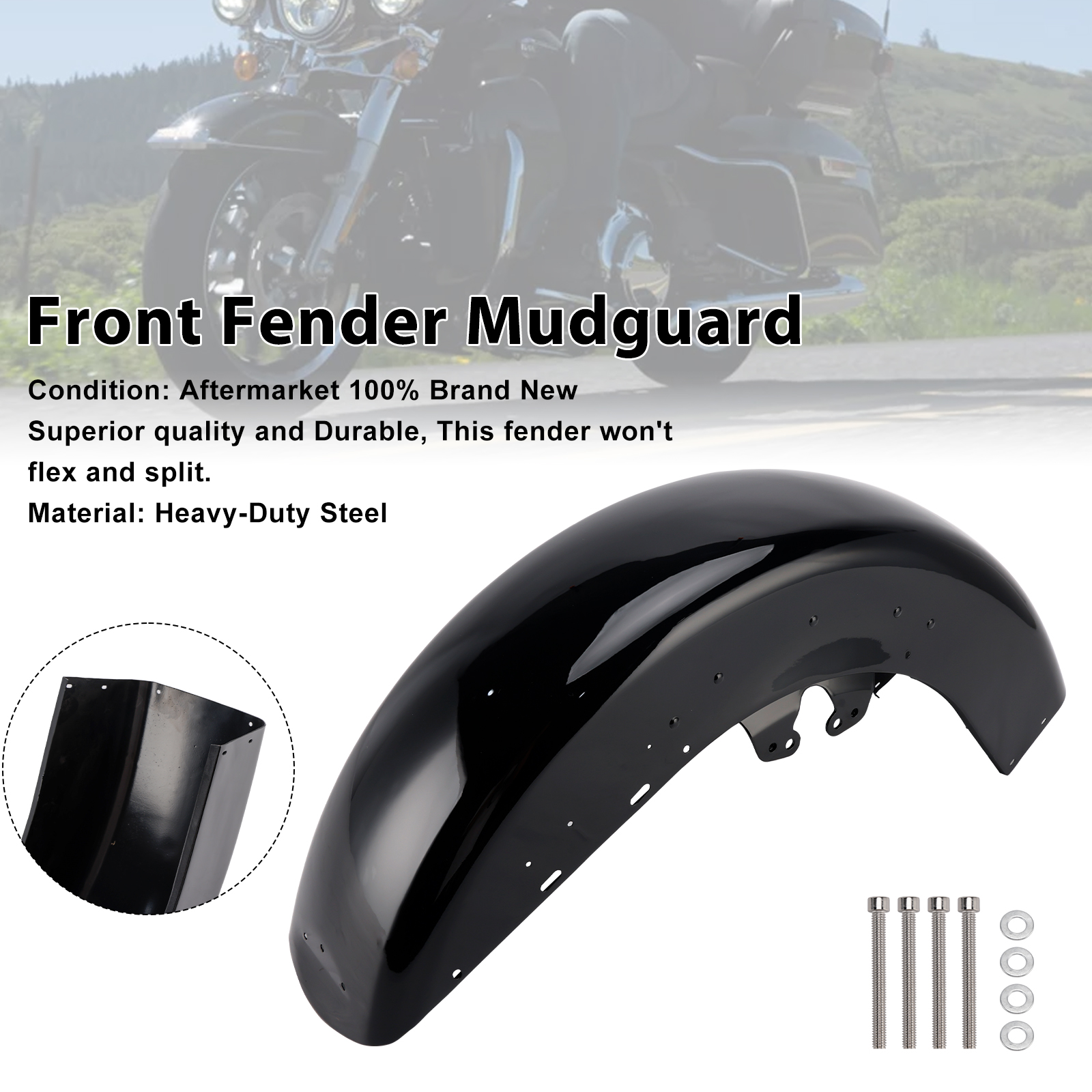 2014-later Harley-Davidson Electra Glide Ultra Limited - FLHTK Steel Front Fender Mudguard Generic 2014-later Harley-Davidson Electra Glide Ultra Limited - FLHTK Steel Front Fender Mudguard Generic