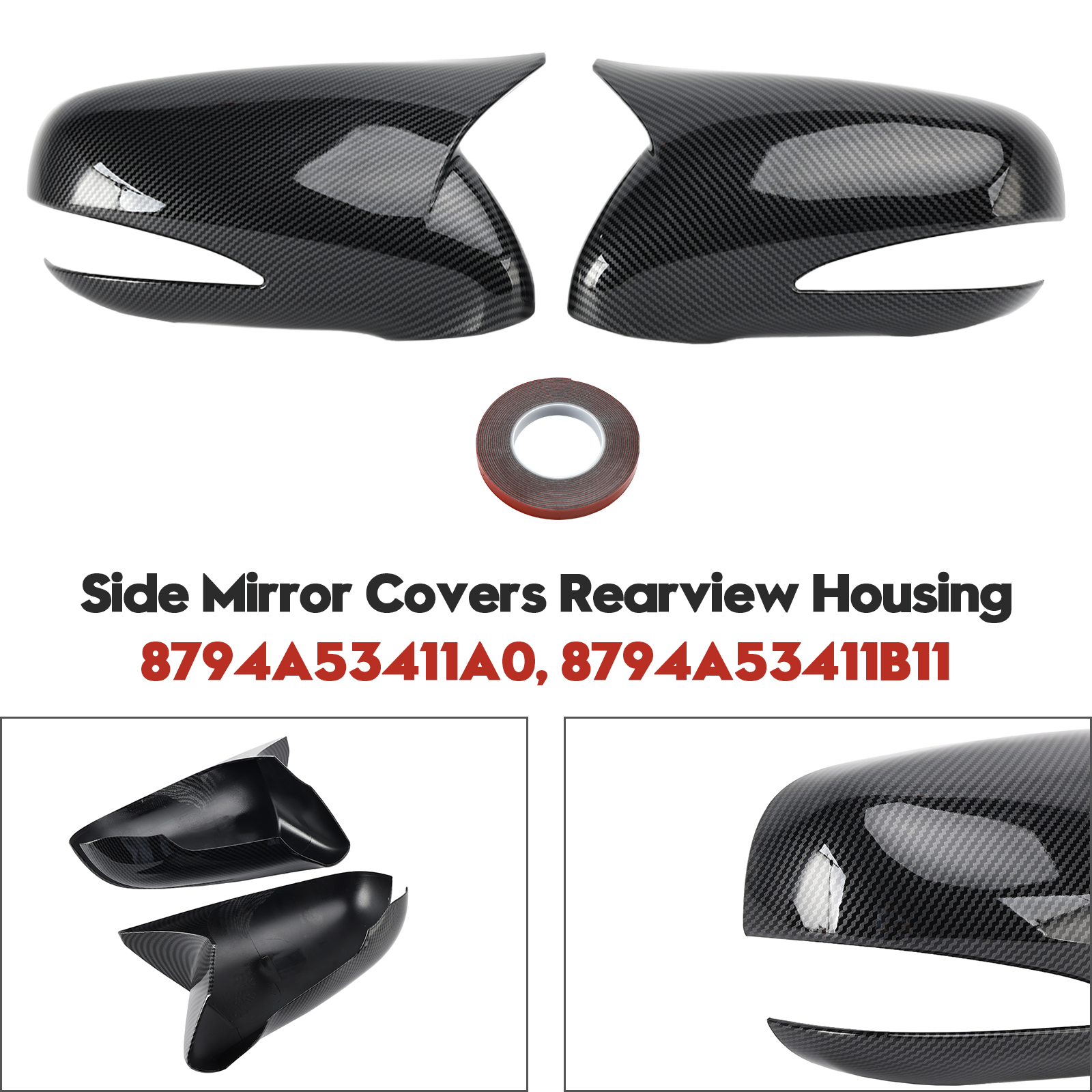 2009-2012 Lexus ES350 Side Mirror Covers Rearview Housing Carbon Fiber Generic 2009-2012 Lexus ES350 Side Mirror Covers Rearview Housing Carbon Fiber Generic