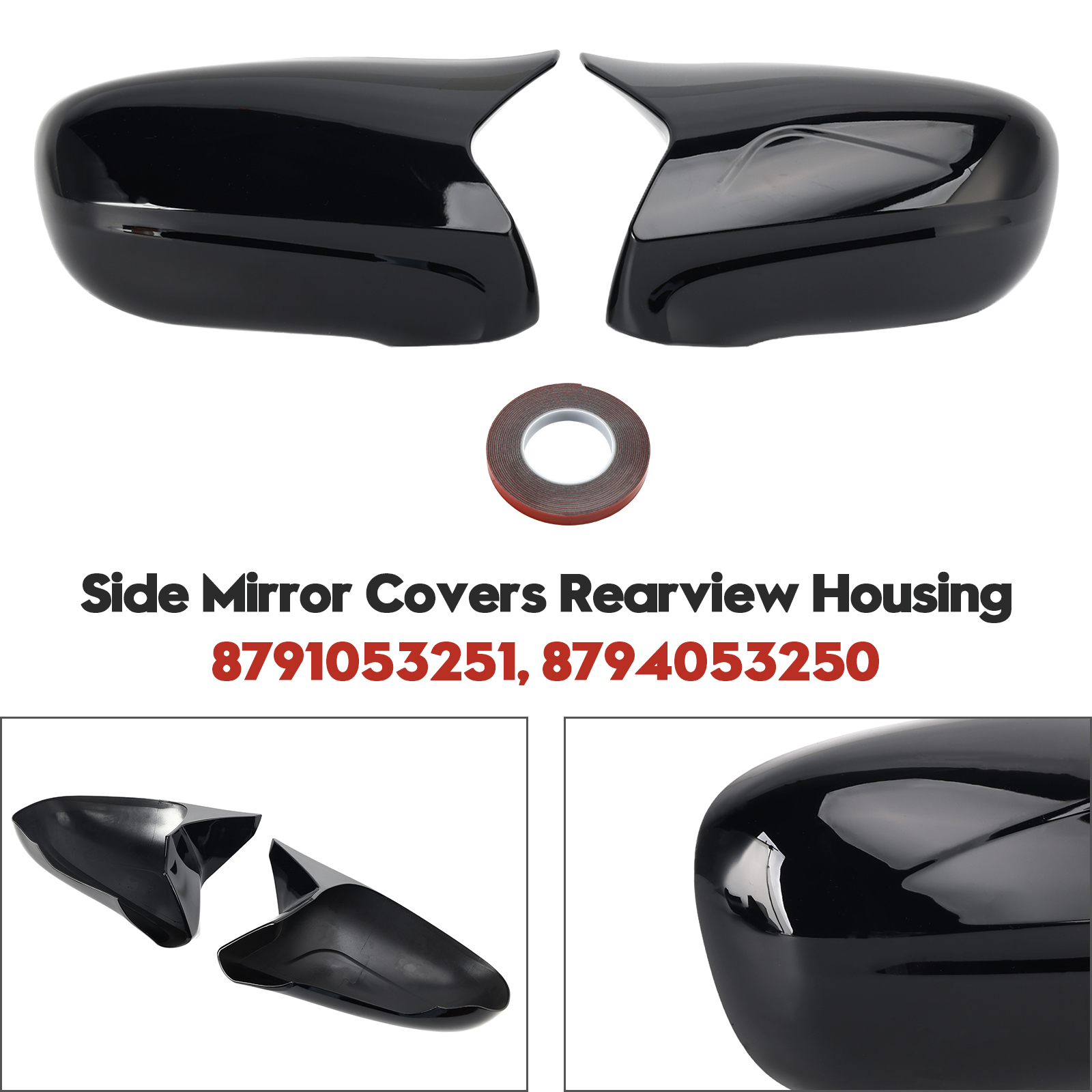 2007-2009 Lexus LS460 LS600h 2007-2009 Base Side Mirror Covers Rearview Housing Black Generic