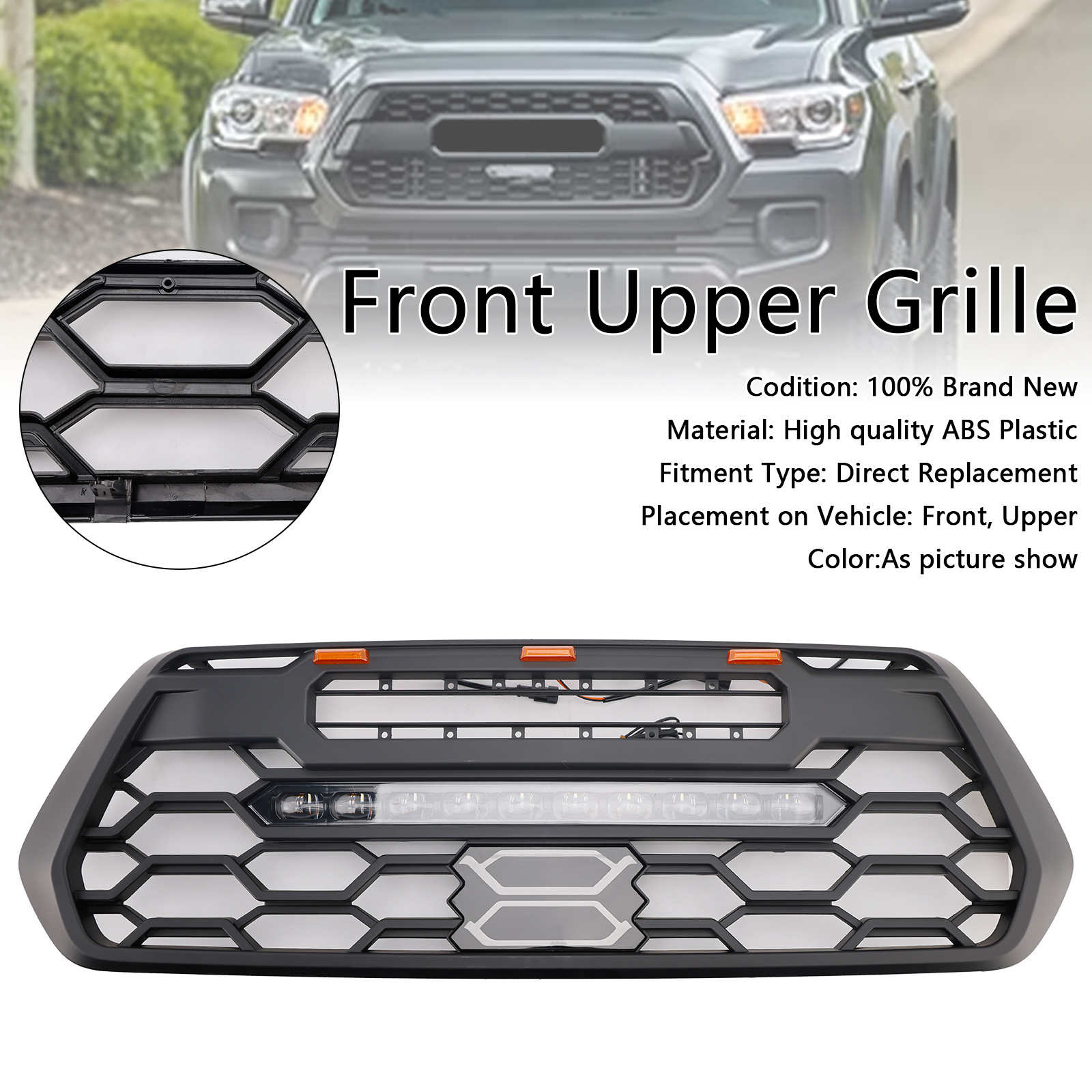 2016-2023 Toyota Tacoma Trail Edition Front Bumper Grille W/ LED Light Generic 2016-2023 Toyota Tacoma Trail Edition Front Bumper Grille W/ LED Light Generic