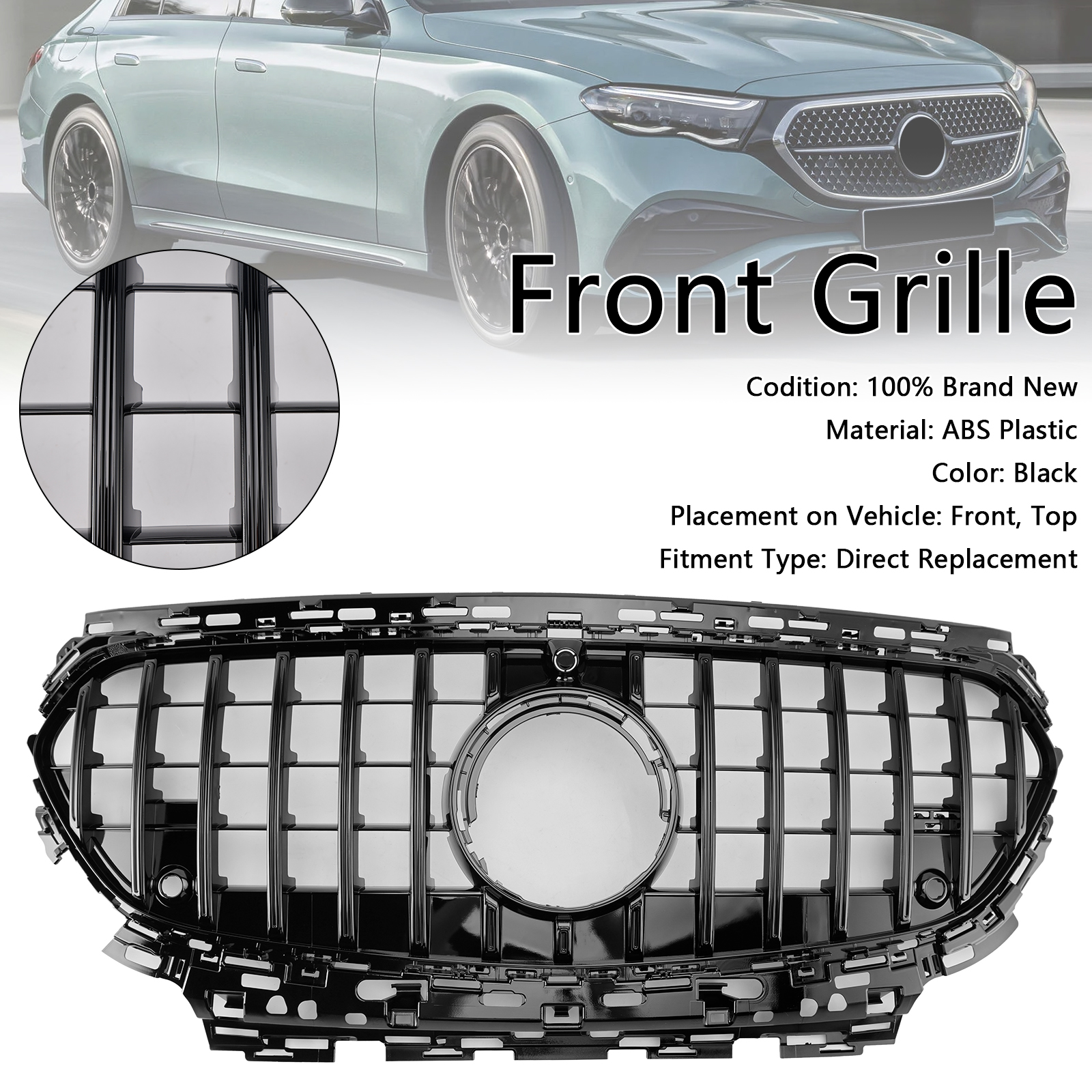 2023-2025 Mercedes Benz E-Class W214 S214 X214 Front Grille Black Generic 2023-2025 Mercedes Benz E-Class W214 S214 X214 Front Grille Black Generic