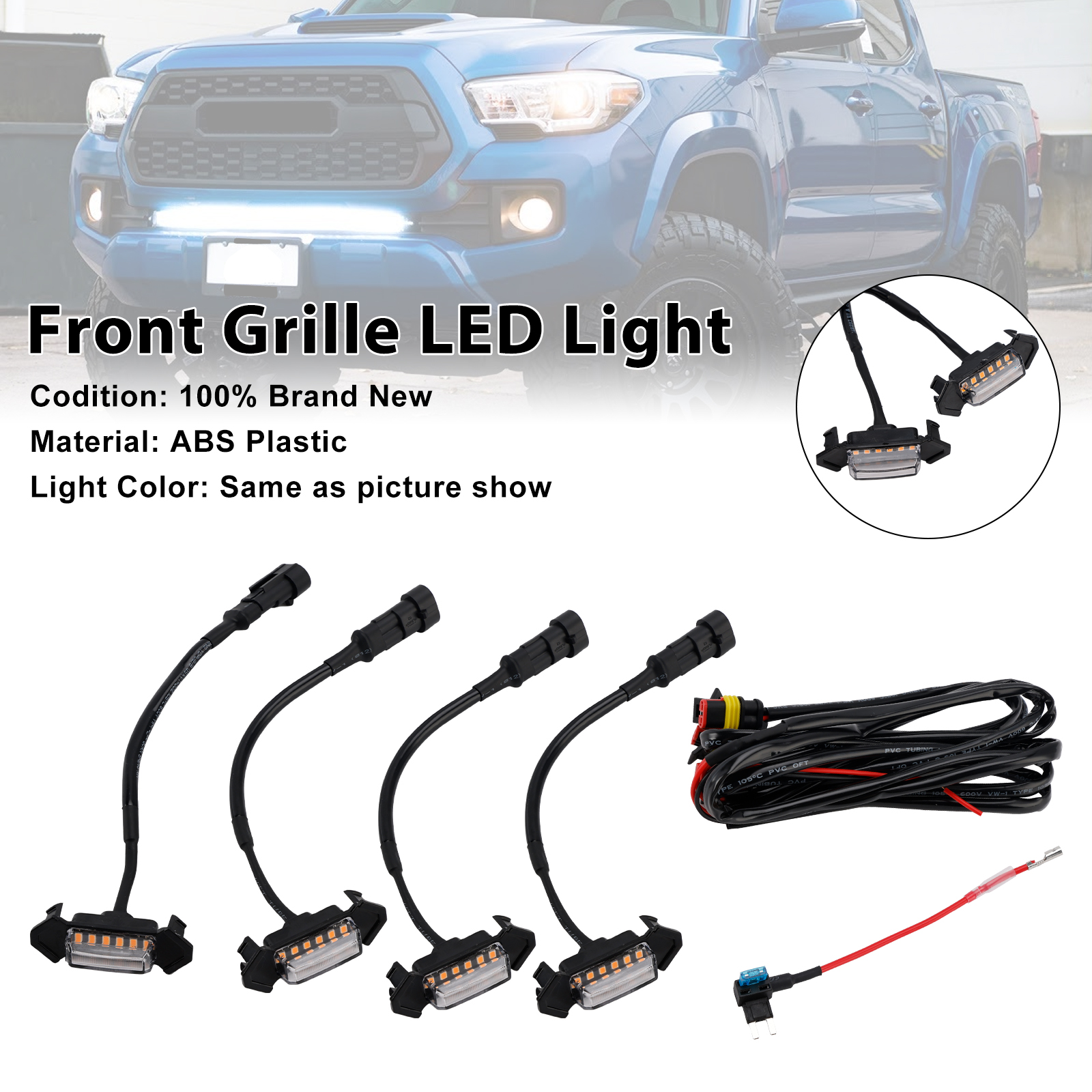 2016-2023 Toyota Tacoma 4x Grille LED Light PT228-35170 Clear lens Generic