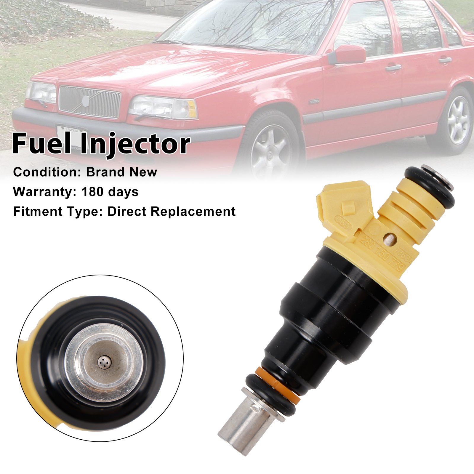 1991-1997 Volvo 850 2.4L 2.0L I5 1PCS Fuel Injector 0280150779 Generic 1991-1997 Volvo 850 2.4L 2.0L I5 1PCS Fuel Injector 0280150779 Generic