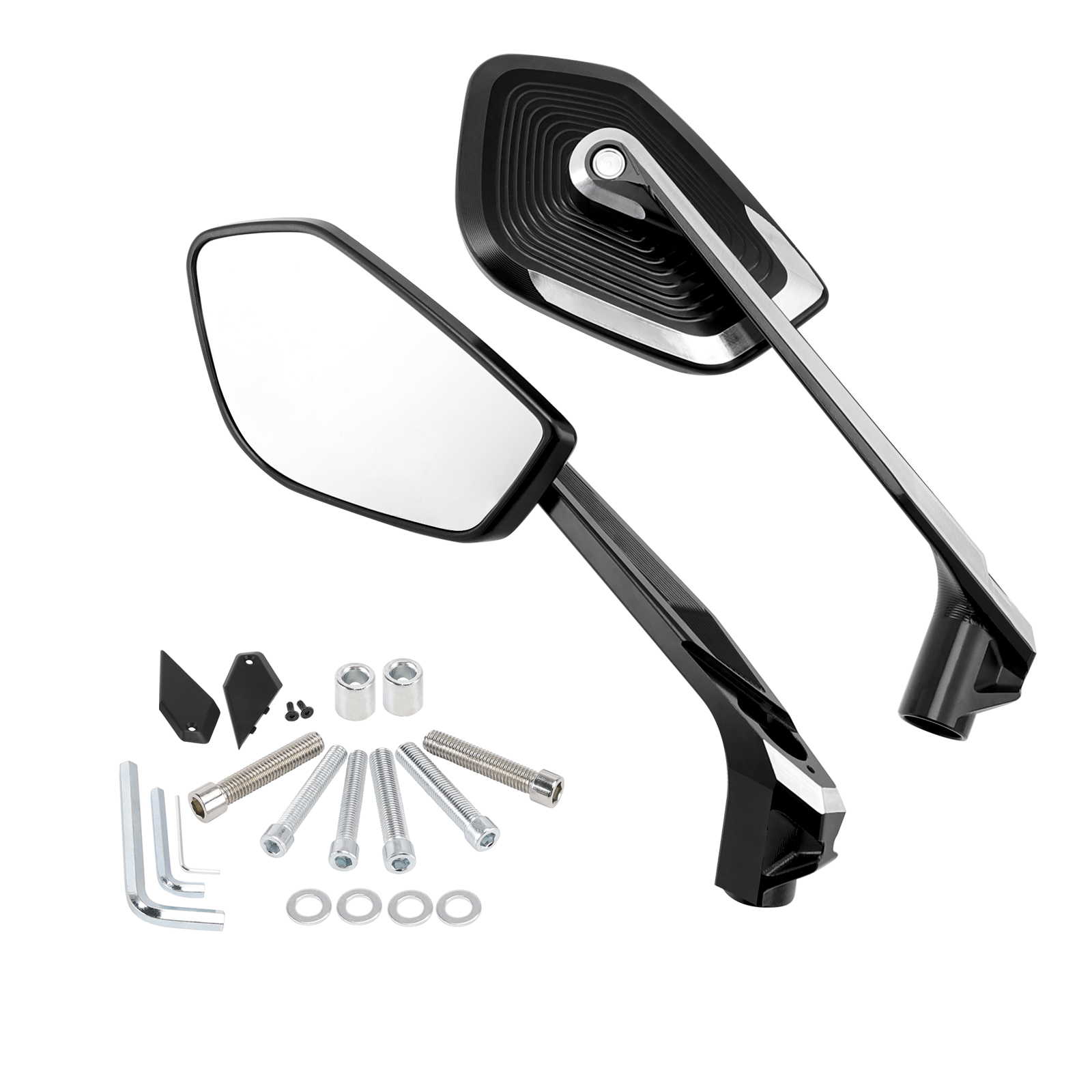 2018-2025 BMW R1250GS R1250GSA R1250R Rearview Mirrors Left and Right Mirror Black Generic 2018-2025 BMW R1250GS R1250GSA R1250R Rearview Mirrors Left and Right Mirror Black Generic