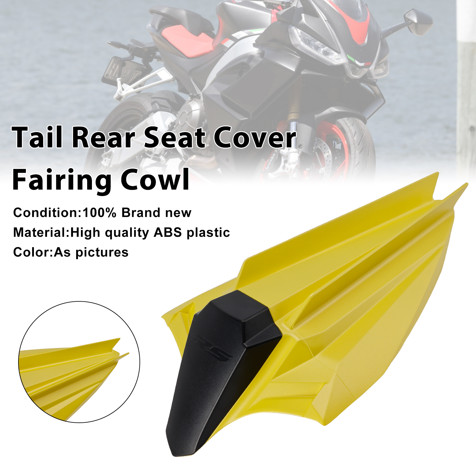 2020-2024 Aprilia Tuono660/ RS660 Tail Rear Seat Cover Fairing Cowl Yellow Generic 2020-2024 Aprilia Tuono660/ RS660 Tail Rear Seat Cover Fairing Cowl Yellow Generic