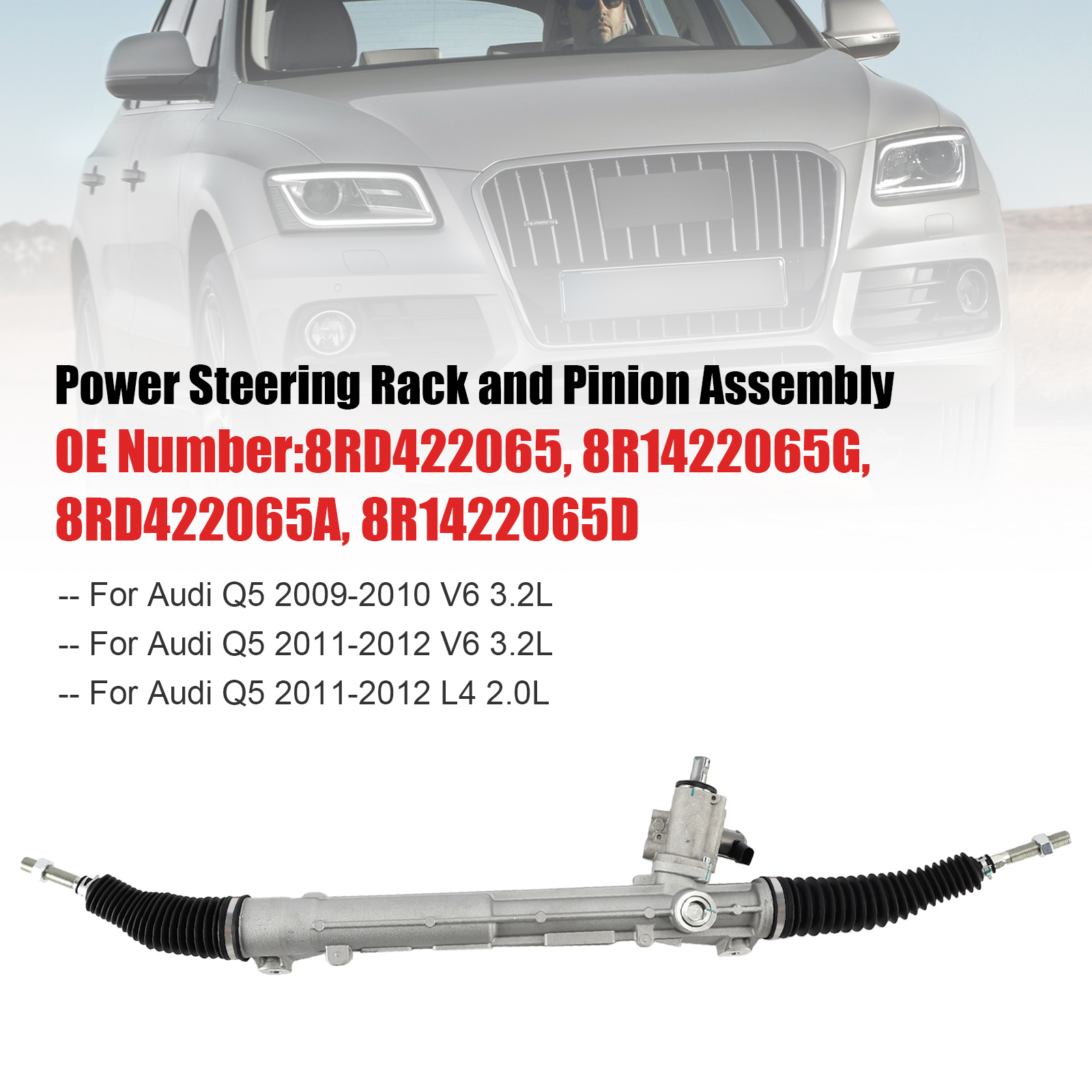 2009-2012 Audi Q5 V6 Power Steering Rack and Pinion Assembly 8RD422065 Generic 2009-2012 Audi Q5 V6 Power Steering Rack and Pinion Assembly 8RD422065 Generic