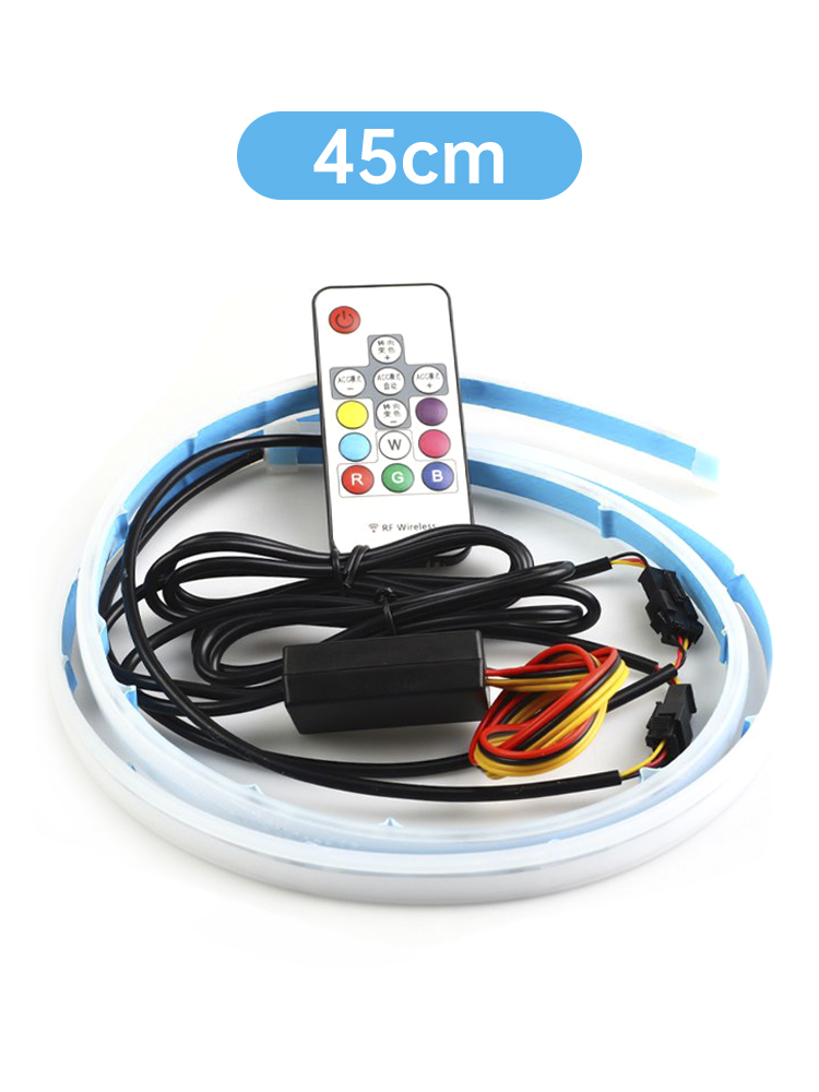Ultra Thin Car LED Headlight Daytime Running Iridescent Light Eyebrow Strip With Remote control 45cm Ultra Thin Car LED Headlight Daytime Running Iridescent Light Eyebrow Strip With Remote control 45cm