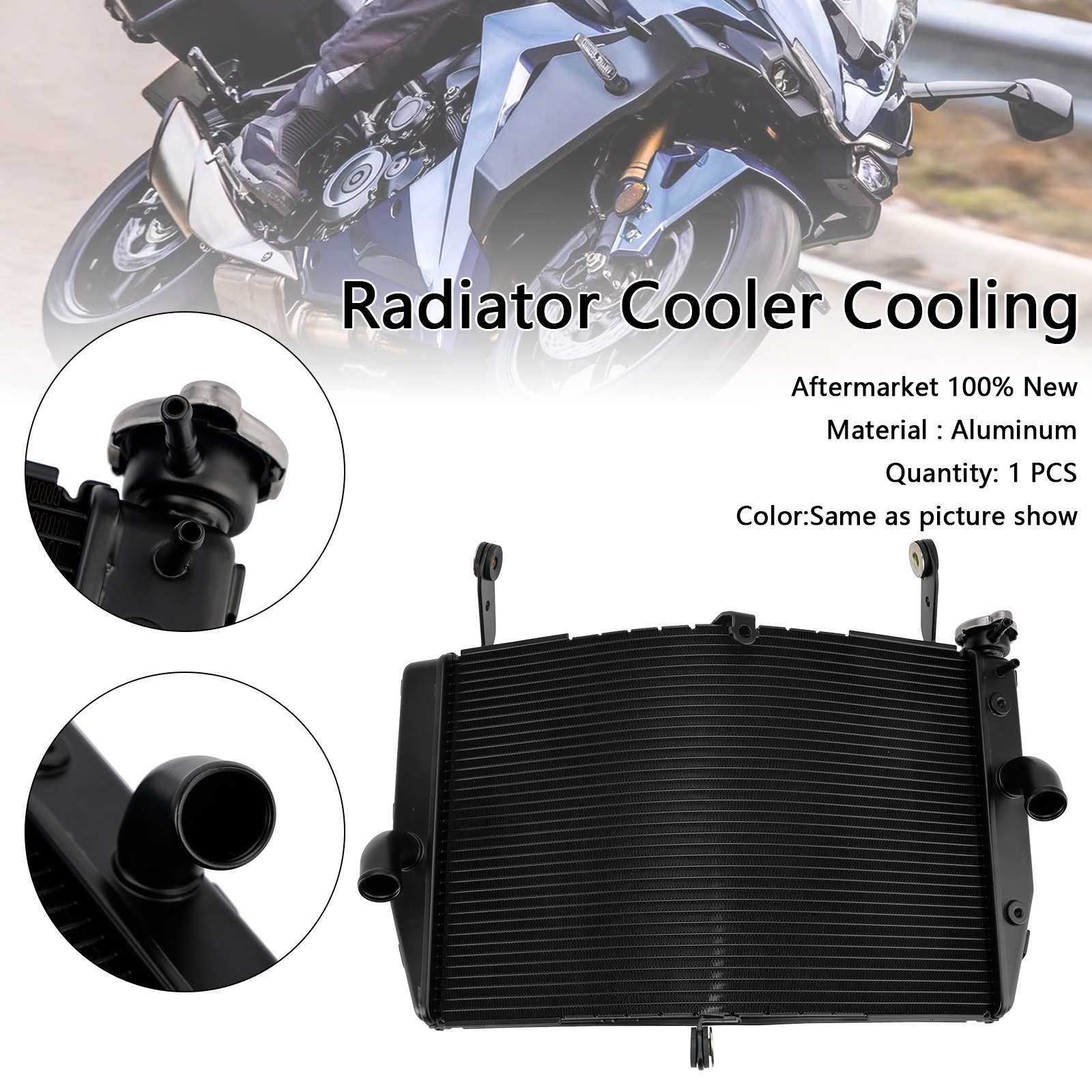 2022-2024 Suzuki GSX-S1000/ GT Radiator Cooler Black Generic 2022-2024 Suzuki GSX-S1000/ GT Radiator Cooler Black Generic