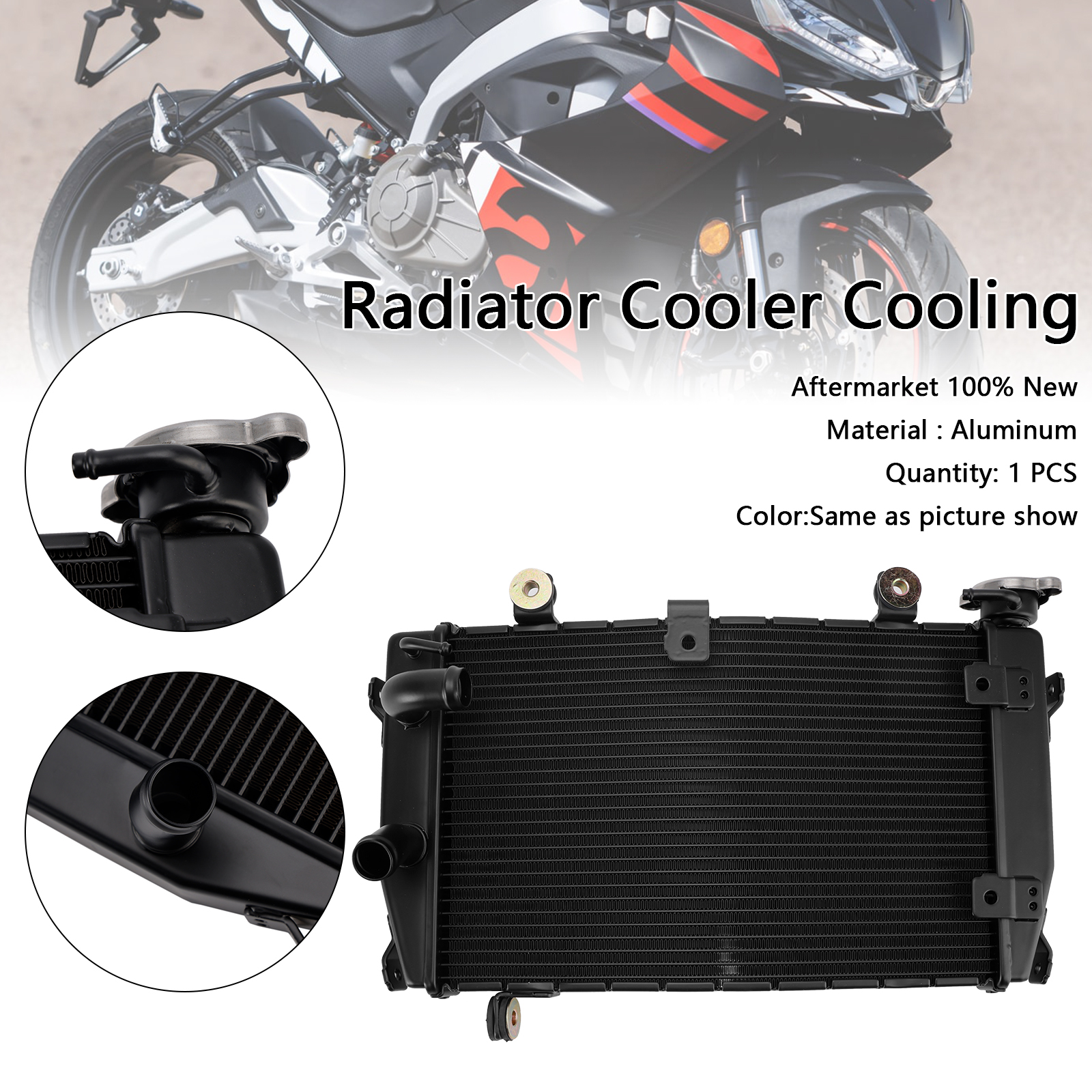 2024-2025 Aprilia RS457 Radiator Cooler Black Generic