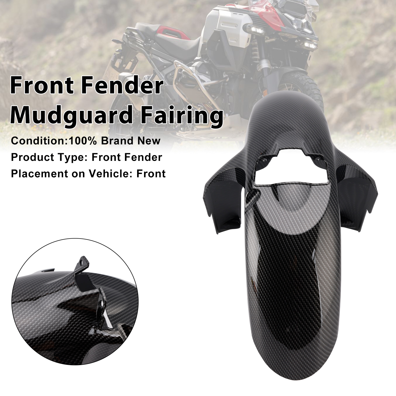 2024-2025 BMW R1300GS Front Fender Mudguard Fairing Carbon Generic 2024-2025 BMW R1300GS Front Fender Mudguard Fairing Carbon Generic