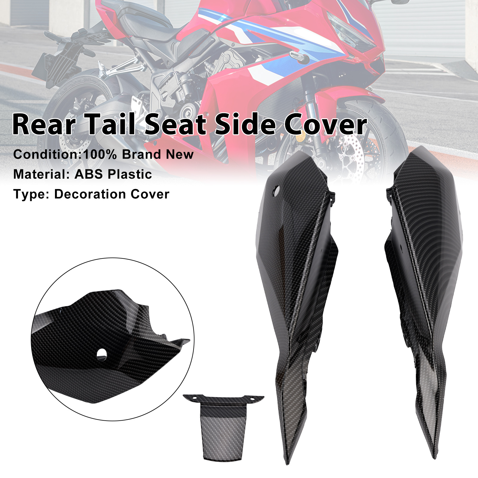 2024-2025 Honda CBR650R CB650R Rear Tail Seat Side Cover Carbon Generic 2024-2025 Honda CBR650R CB650R Rear Tail Seat Side Cover Carbon Generic