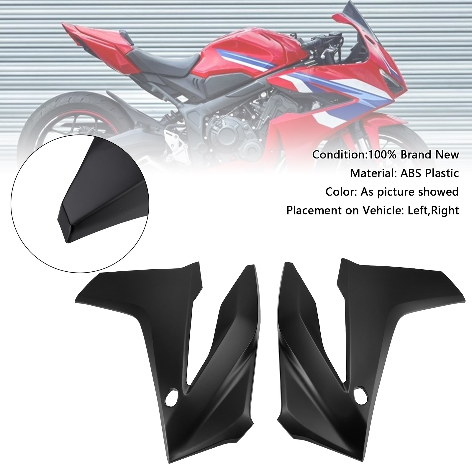 2024-2025 Honda CBR650R Side frame Cover Panel Fairing Body Cowl Black Generic 2024-2025 Honda CBR650R Side frame Cover Panel Fairing Body Cowl Black Generic