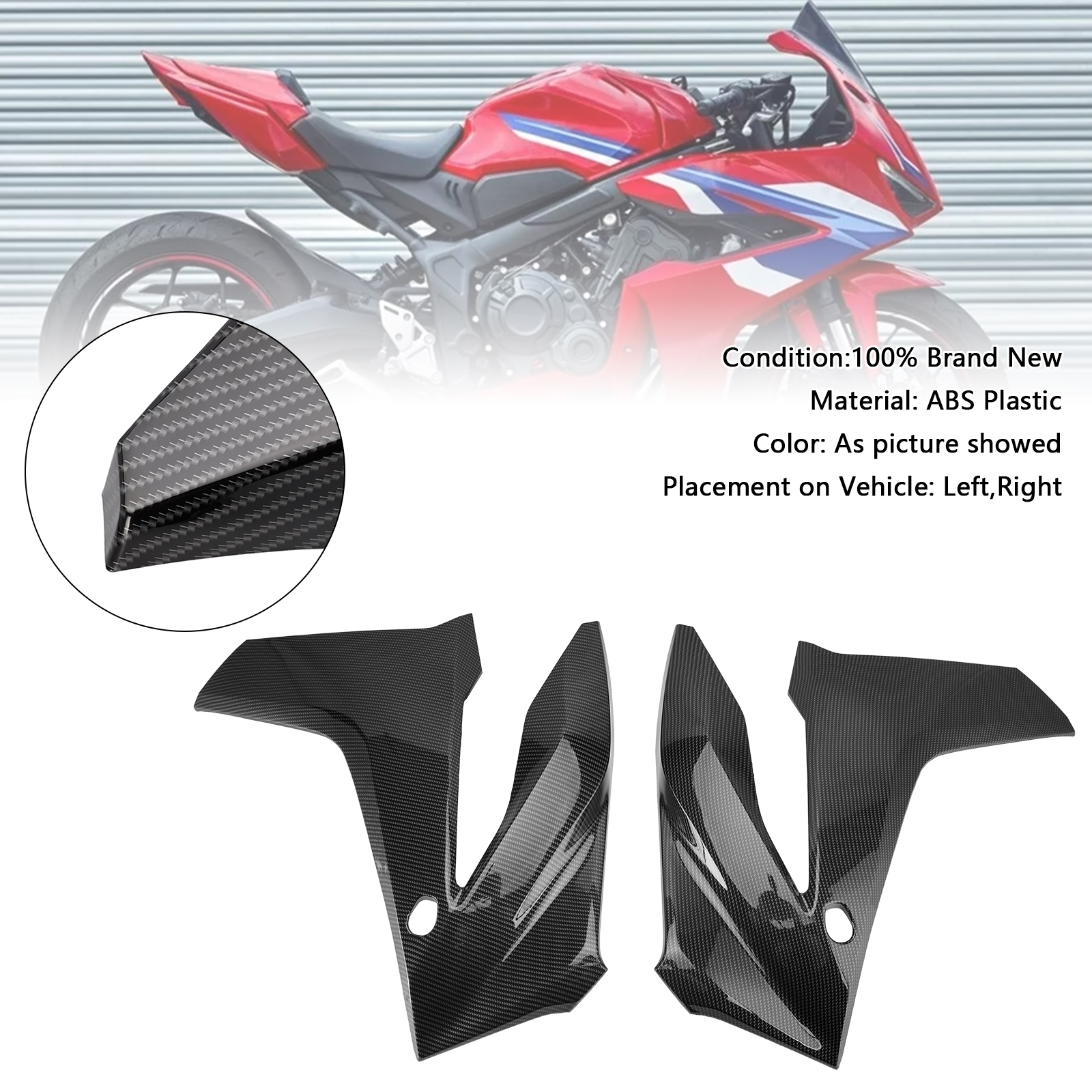 2024-2025 Honda CBR650R Side frame Cover Panel Fairing Body Cowl Carbon Generic 2024-2025 Honda CBR650R Side frame Cover Panel Fairing Body Cowl Carbon Generic