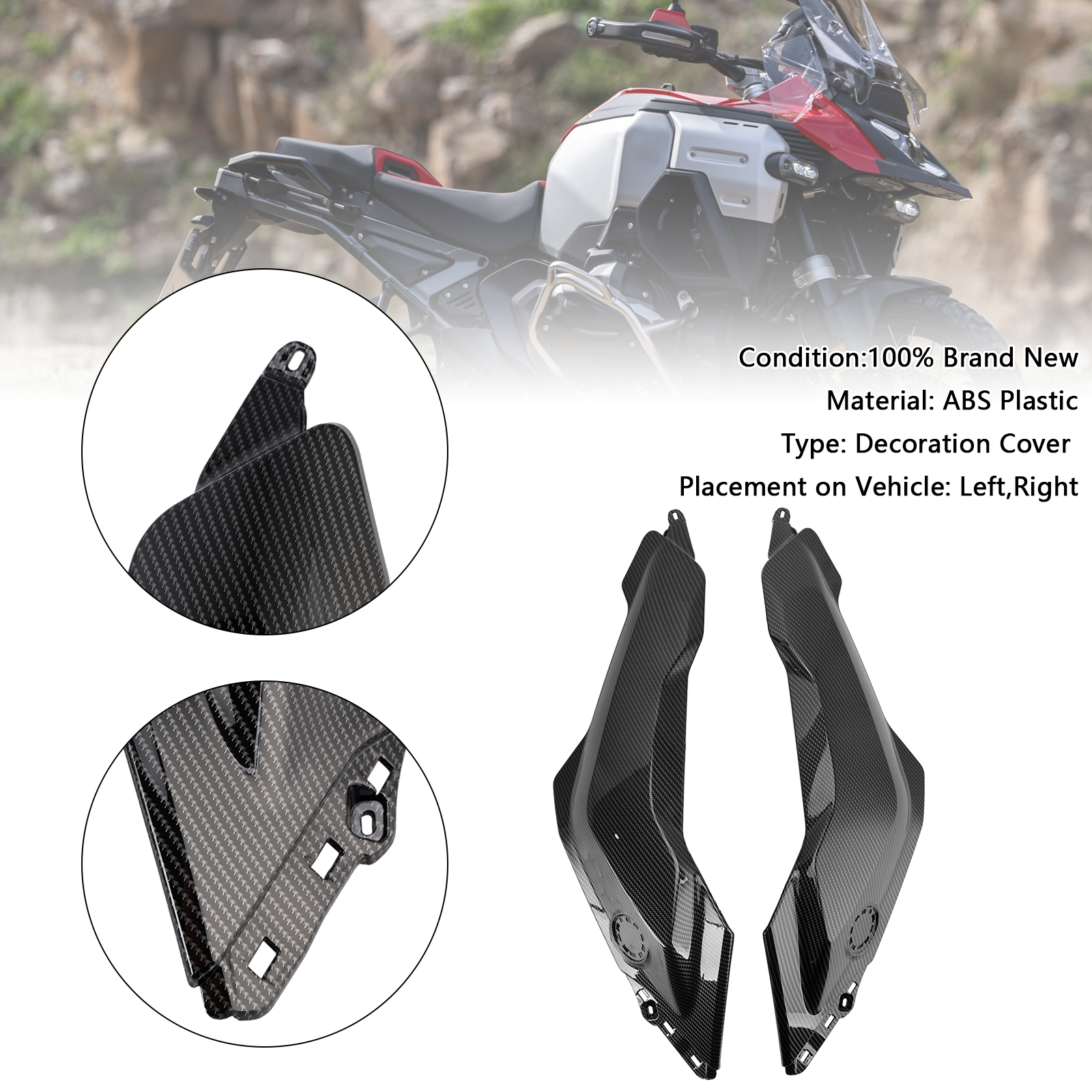 2024-2025 BMW R1300GS 2x Side Tank Cover Carbon Generic 2024-2025 BMW R1300GS 2x Side Tank Cover Carbon Generic