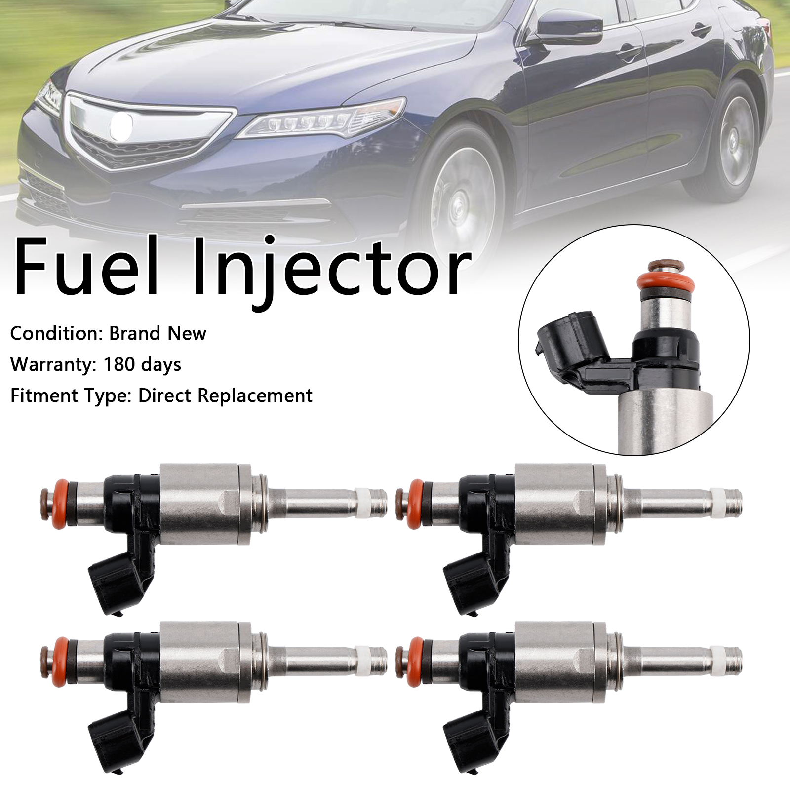 2015-2020 ACURA TLX 2.4L 4X Fuel Injector 16450-5LA-A01 Generic 2015-2020 ACURA TLX 2.4L 4X Fuel Injector 16450-5LA-A01 Generic
