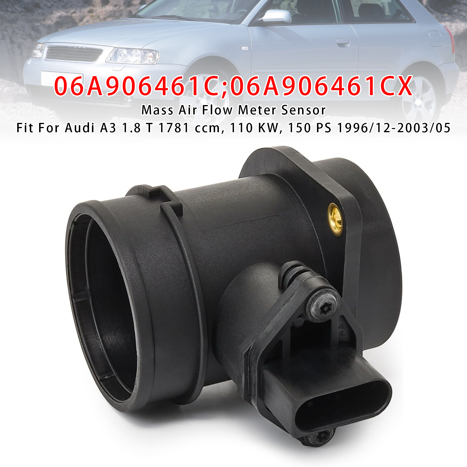 1996-2010 Seat Alhambra 1.9 TDI  Van TDI Mass Air Flow Meter Sensor 06A906461C Generic
