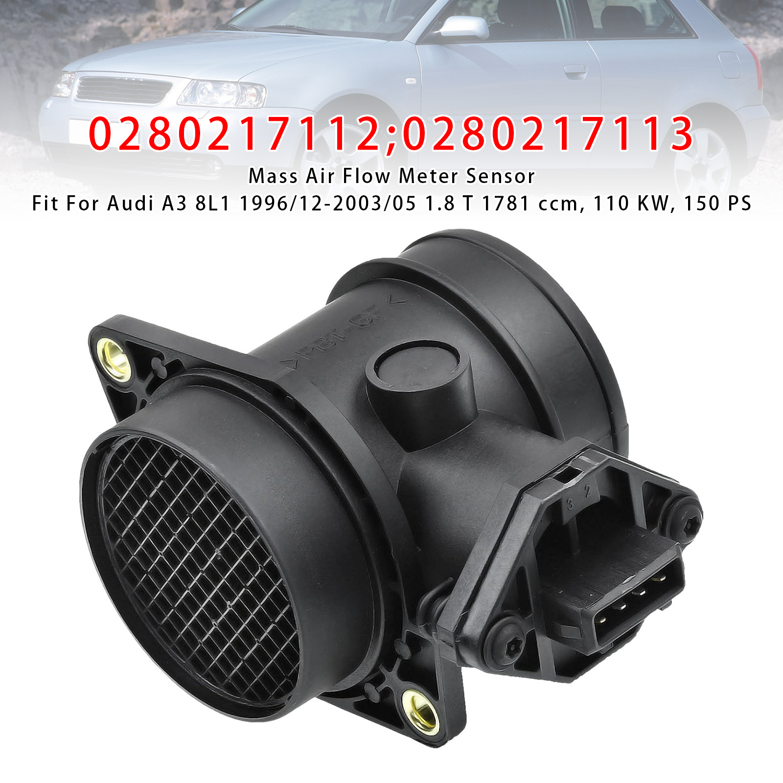 1995-2005 Audi A3 A4 A6 Mass Air Flow Meter Sensor 0280217112 Generic 1995-2005 Audi A3 A4 A6 Mass Air Flow Meter Sensor 0280217112 Generic