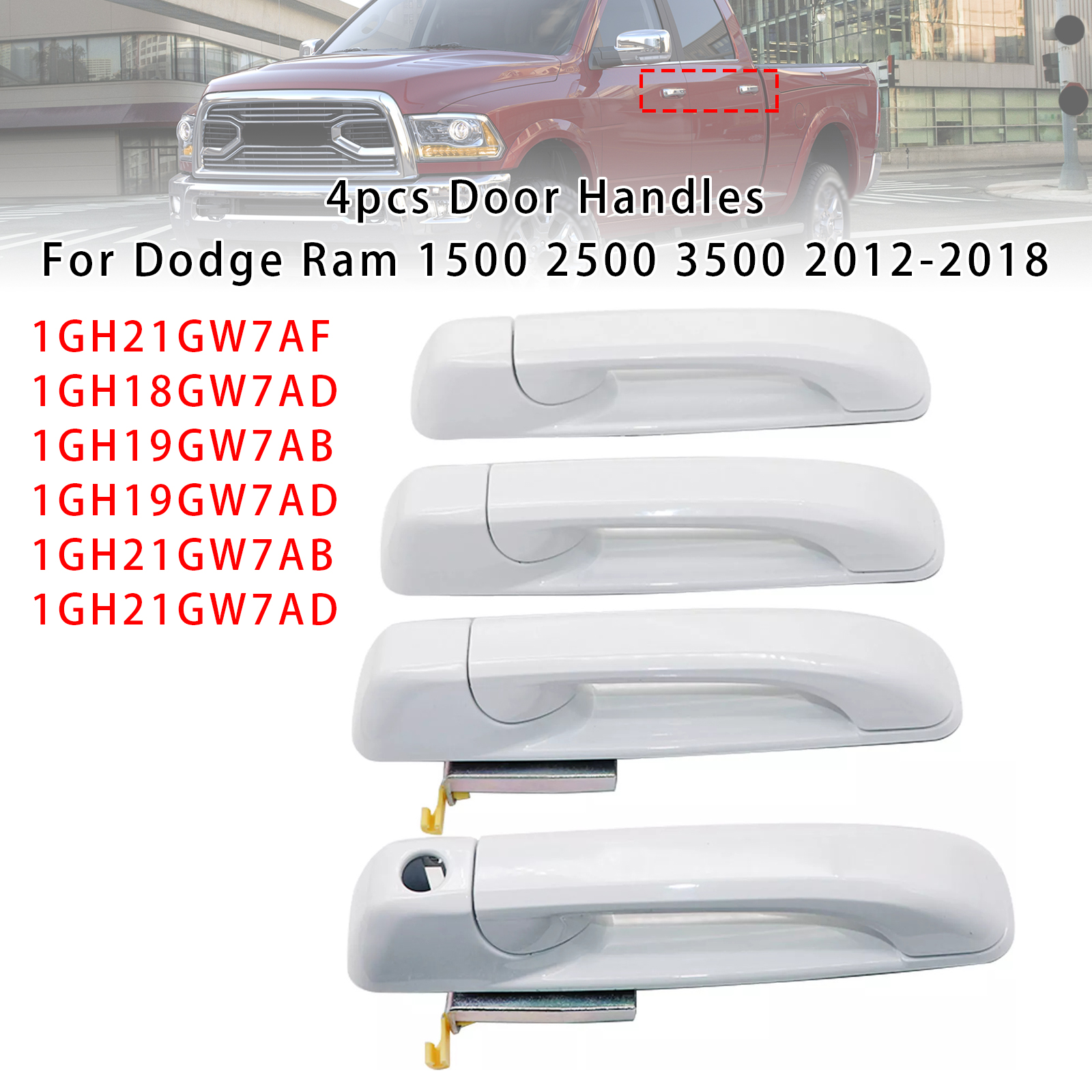 2012-2018 Ram 1500 2500 3500 4pcs Door Handles 1GH21GW7AF Generic 2012-2018 Ram 1500 2500 3500 4pcs Door Handles 1GH21GW7AF Generic