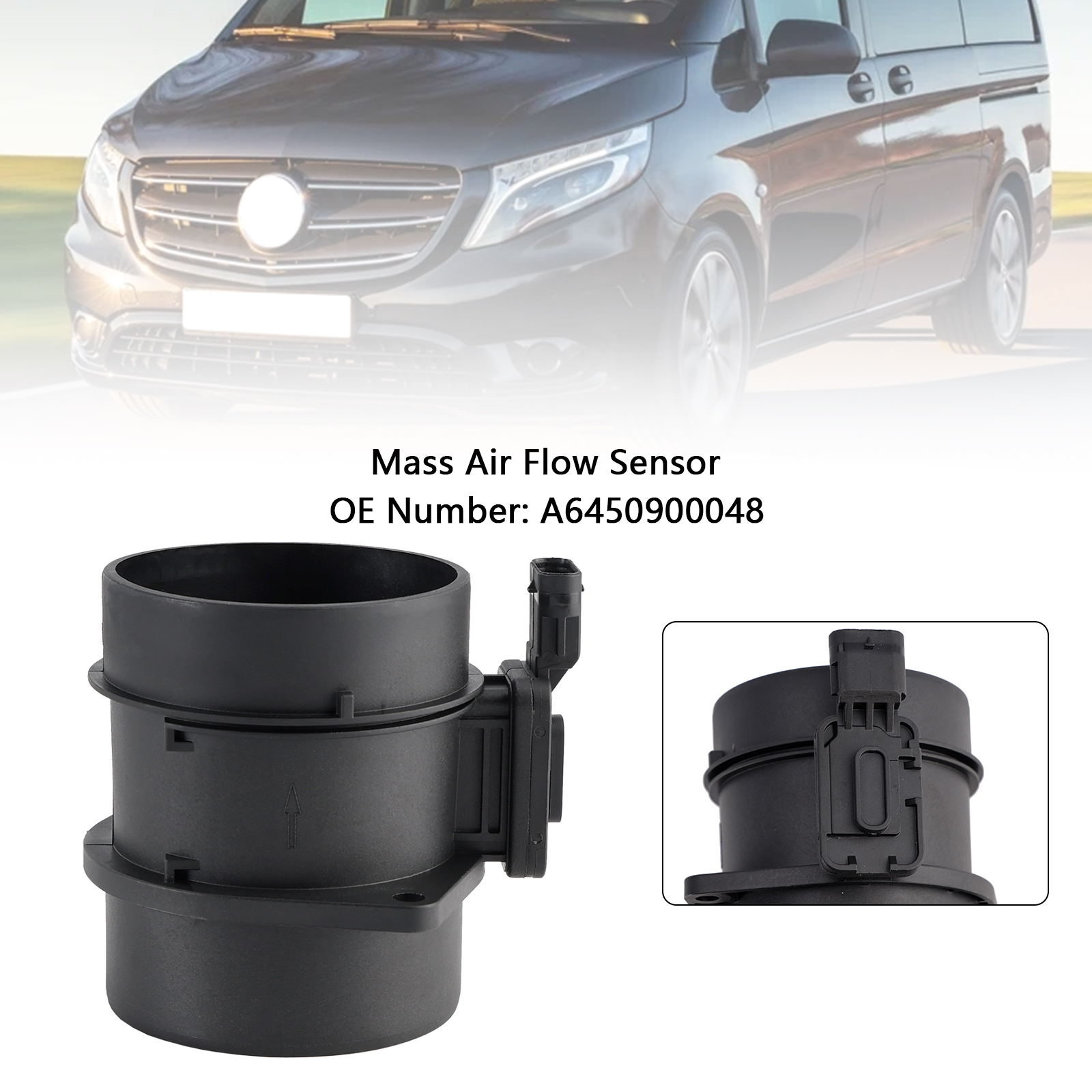 Mercedes W205 W246 Vito W447 Sprinter B906 Mass Air Flow Sensor A6450900048 5WK98101 Generic