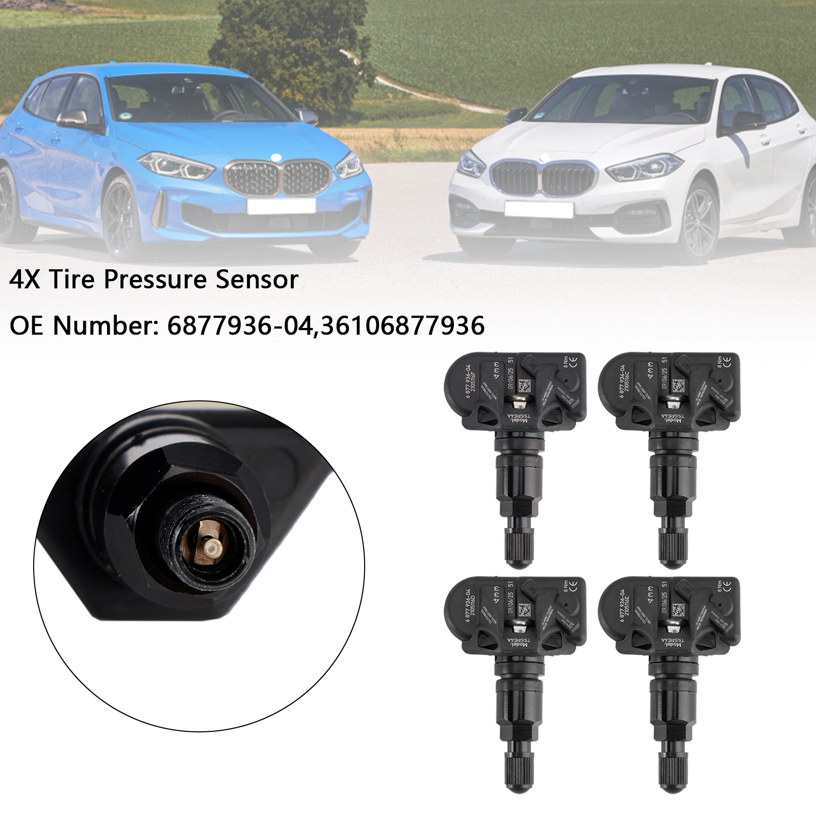 BMW X1 X3 X4 X5 X6 X7 4*Tire Pressure Sensor 6877936 Generic