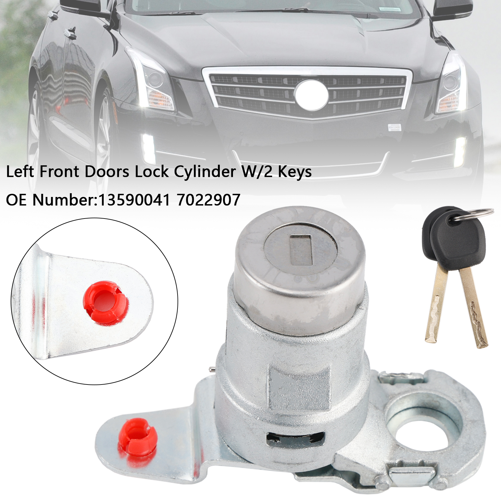 2015-2023 Chevy Equinox Malibu Silverado HD Single Door Lock Cylinder W/2 Keys 13590041 7022907 Generic