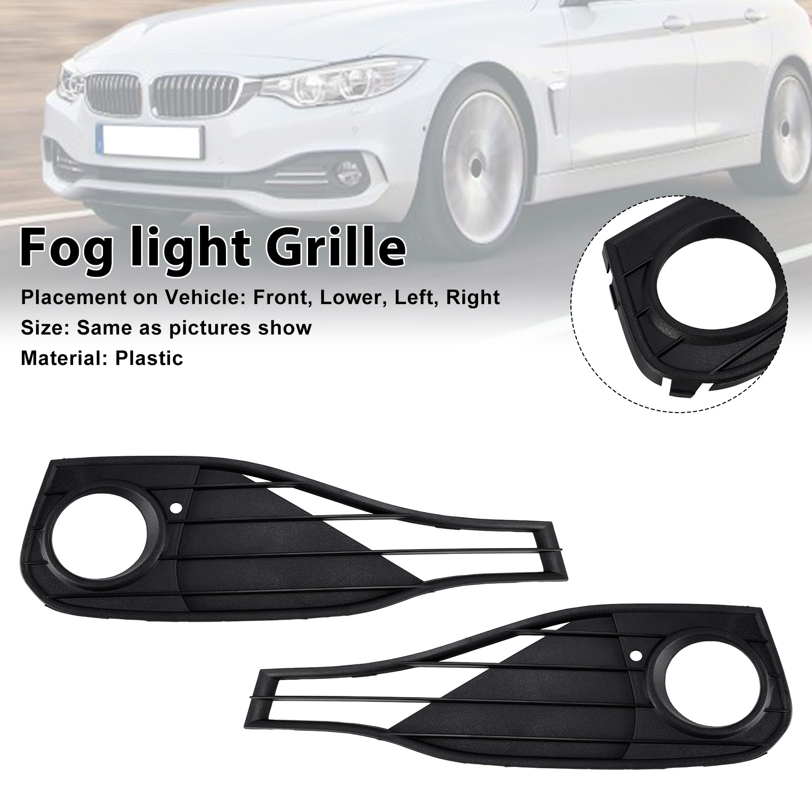 2014-2020 BMW 428i 430i 435i 440i 2* Fog light Grille (left+right) 51117294683 Generic 2014-2020 BMW 428i 430i 435i 440i 2* Fog light Grille (left+right) 51117294683 Generic
