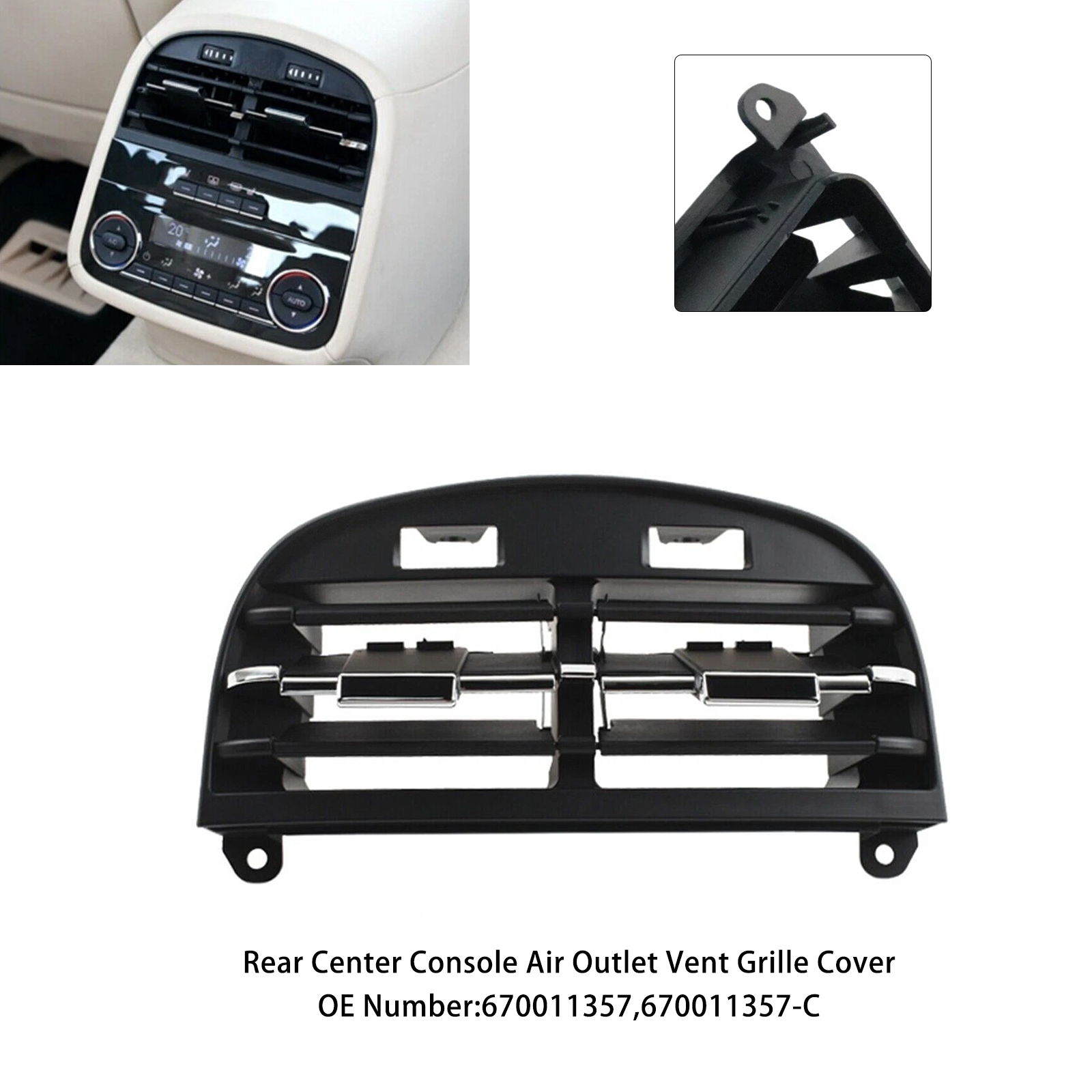 2018-2019 Maserati Quattroporte Diesel Rear Center Console Air Outlet Vent Grille Cover Black Generic 2018-2019 Maserati Quattroporte Diesel Rear Center Console Air Outlet Vent Grille Cover Black Generic
