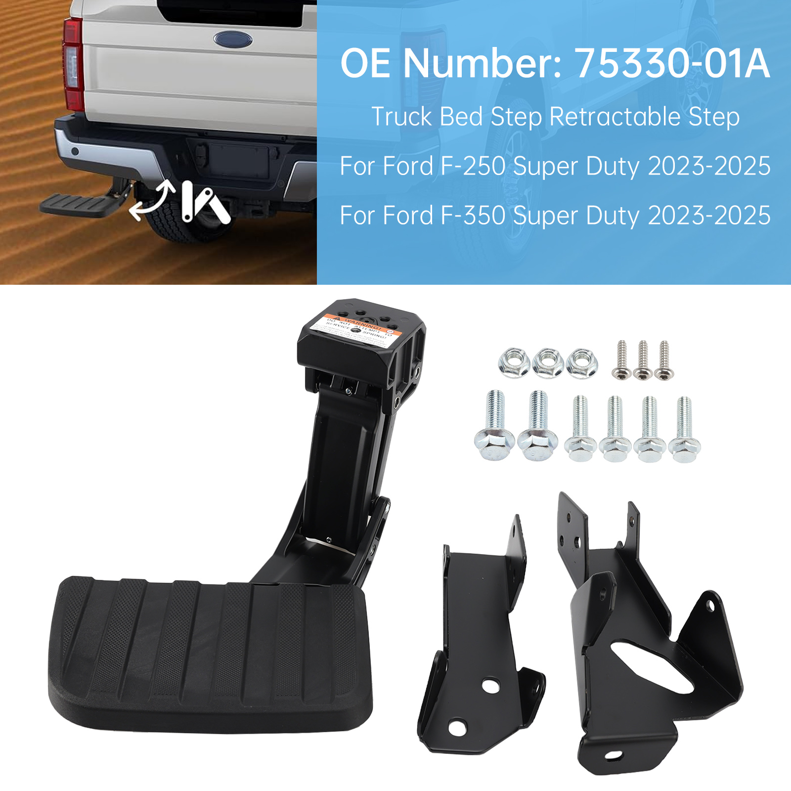 2023-2025 Ford F-250 Super Duty Truck Bed Step Retractable Step 75330-01A Generic 2023-2025 Ford F-250 Super Duty Truck Bed Step Retractable Step 75330-01A Generic