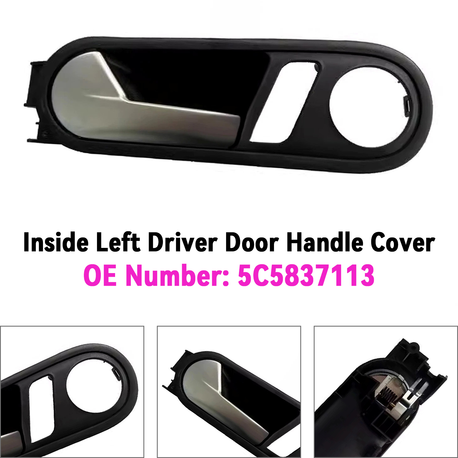 2012-2014 VW Beetle Inside Left Driver Door Handle Cover 5C5837113 Generic 2012-2014 VW Beetle Inside Left Driver Door Handle Cover 5C5837113 Generic