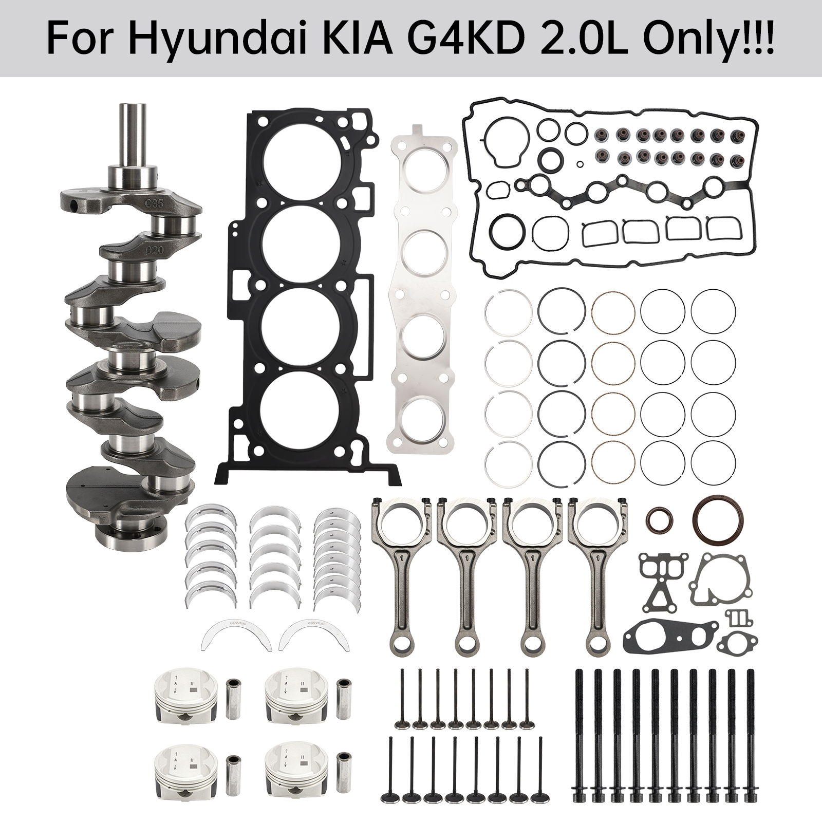2006-2010 Kia Optima G4KD 2.0L Engine Overhaul Rebuild Kit 20910-2GL02 Generic 2006-2010 Kia Optima G4KD 2.0L Engine Overhaul Rebuild Kit 20910-2GL02 Generic