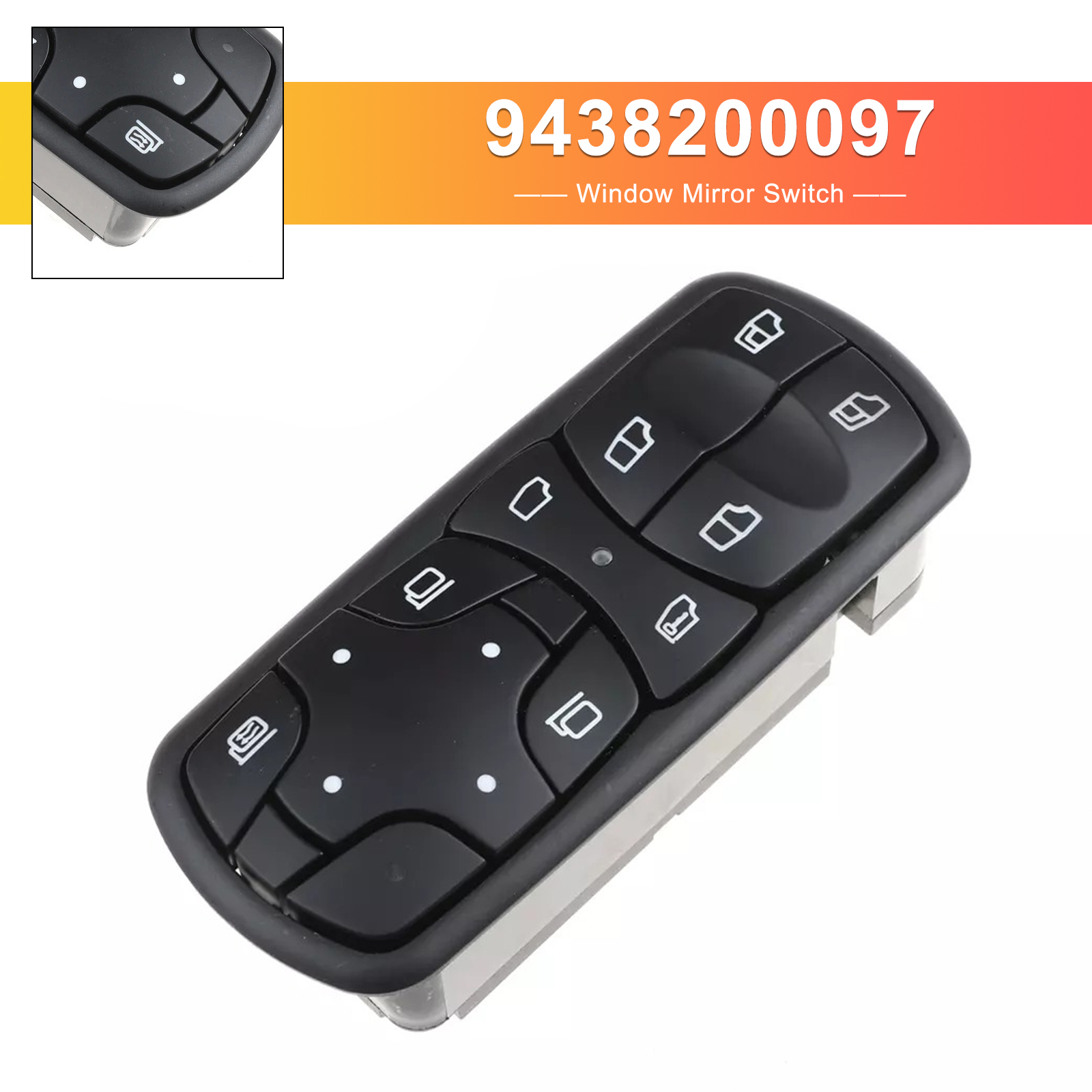 Mercedes-Benz Actros MPII Window Mirror Switch Regulator 9438200097 Generic Mercedes-Benz Actros MPII Window Mirror Switch Regulator 9438200097 Generic