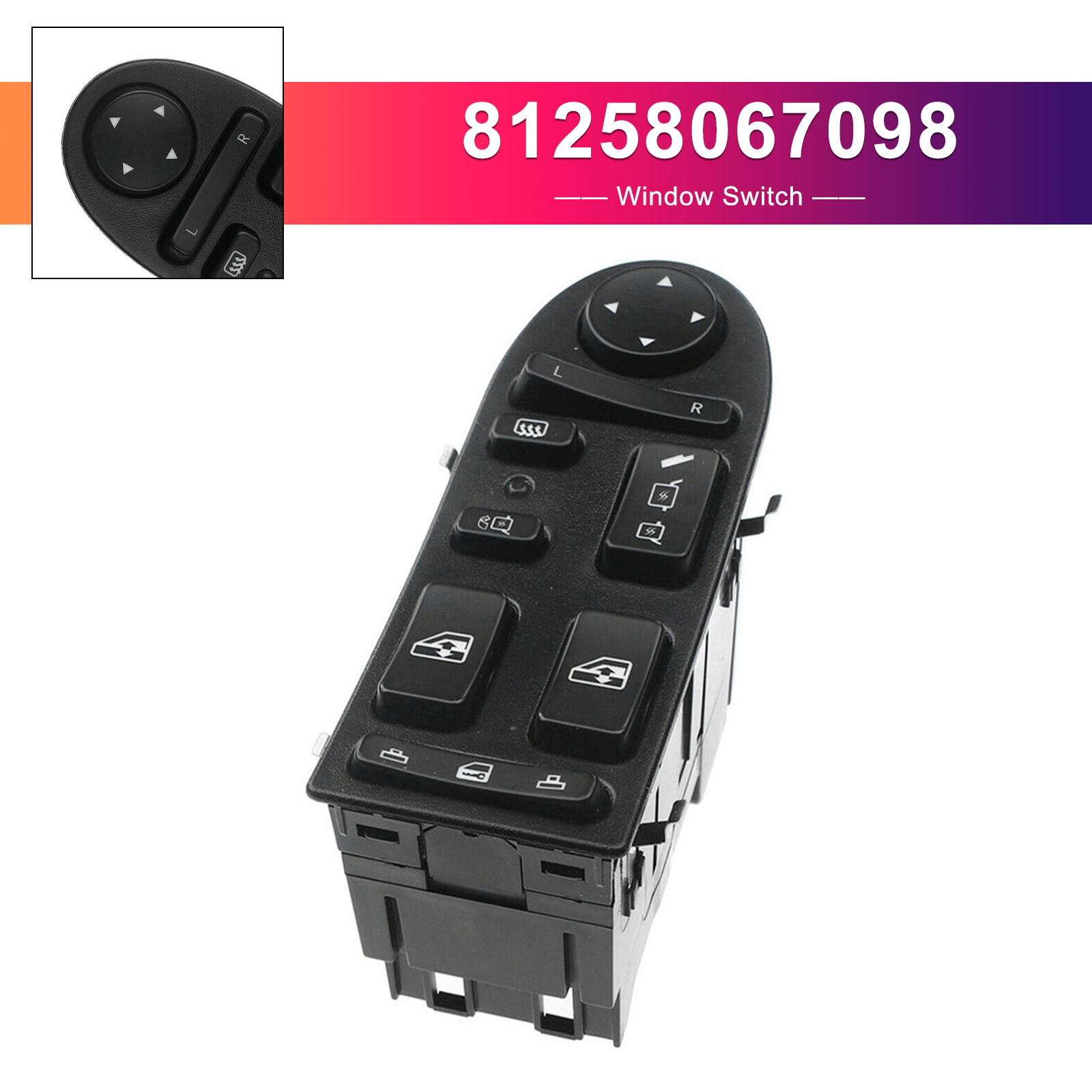 Man Truck Power Lifter Transmission Window Switch 81258067074 81258067098 Generic Man Truck Power Lifter Transmission Window Switch 81258067074 81258067098 Generic