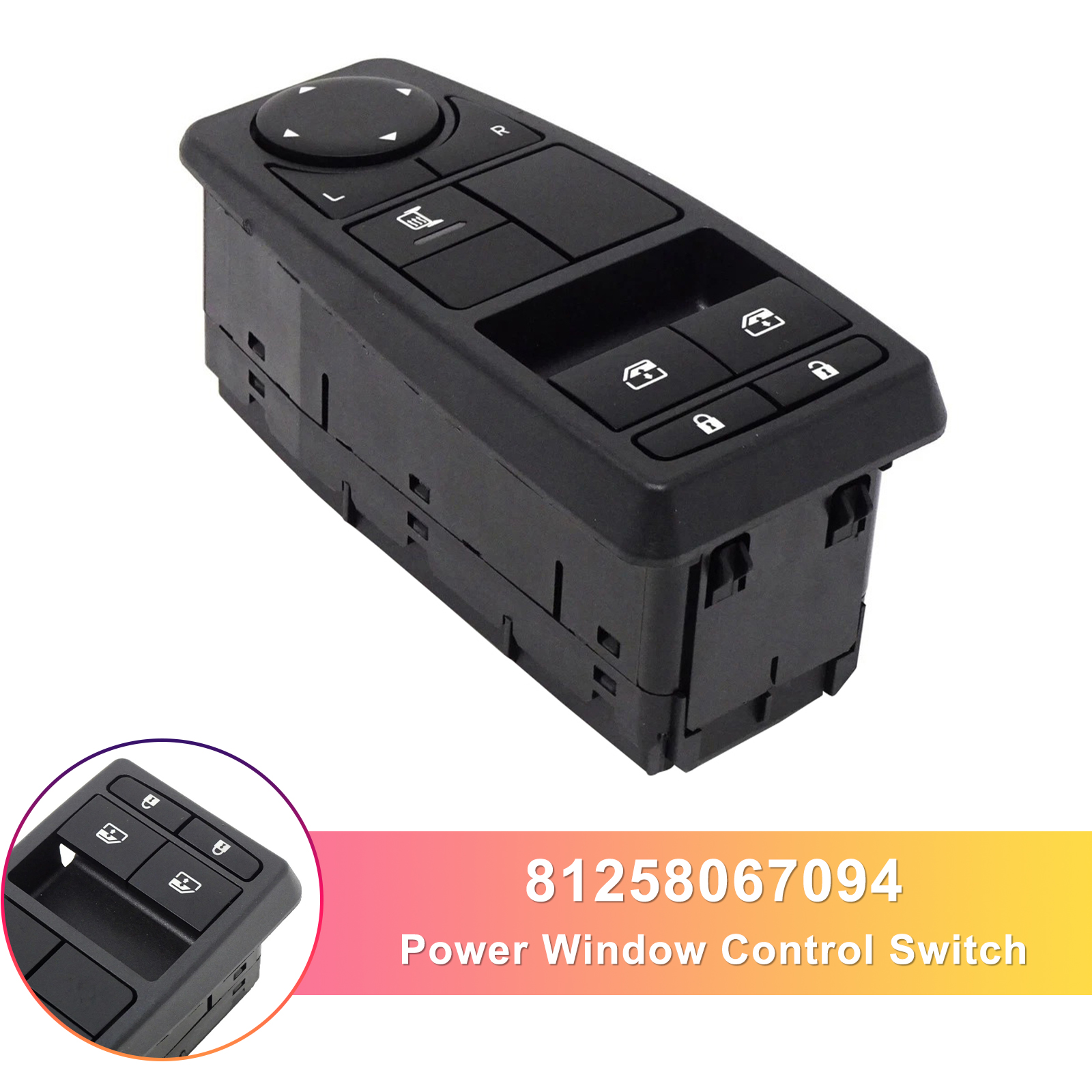 Man TGA TGS TGX Power Window Control Switch 81258067094 81258067109 Generic