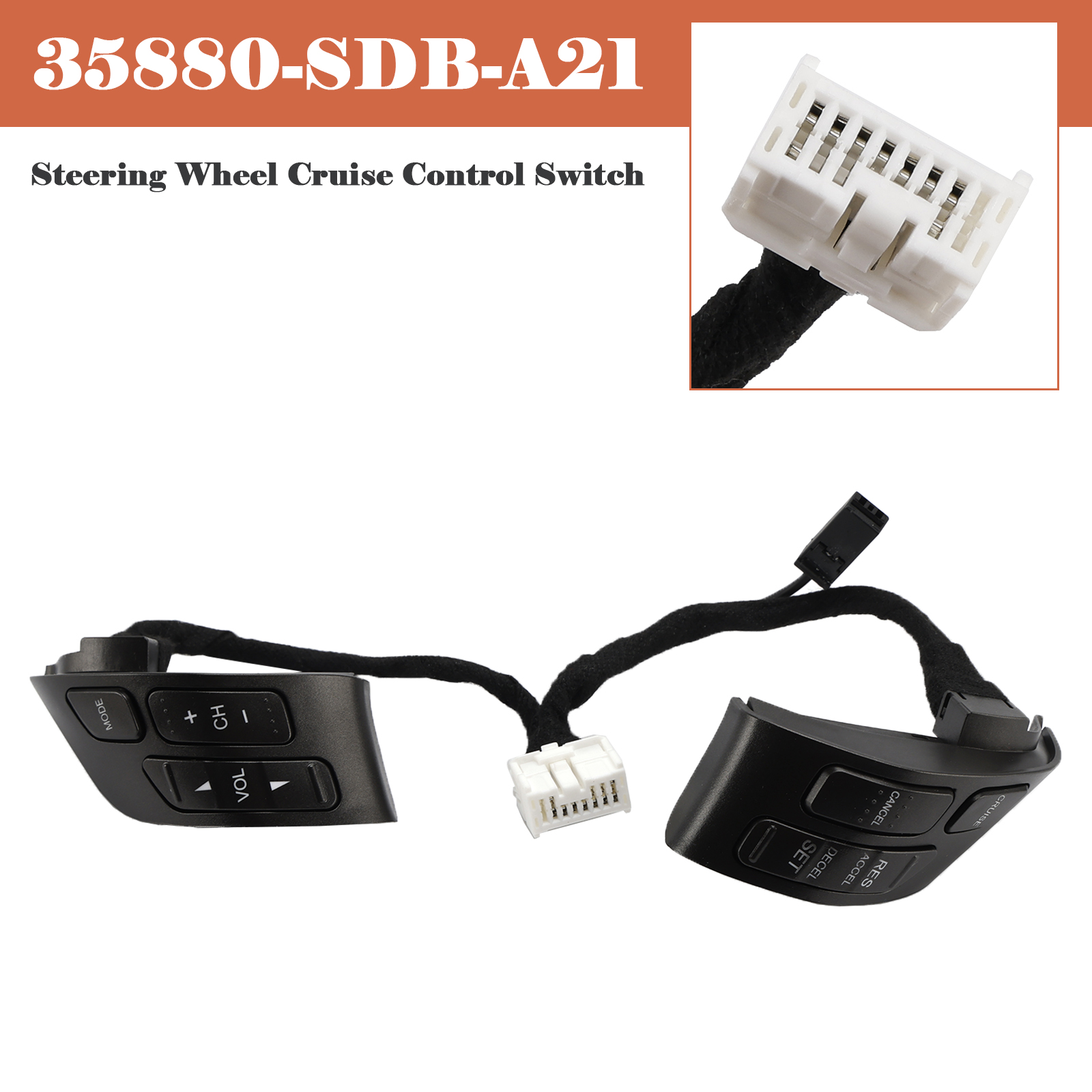 2003-2007 Honda Accord Steering Wheel Cruise Control Switch 35880-SDB-A21 Generic 2003-2007 Honda Accord Steering Wheel Cruise Control Switch 35880-SDB-A21 Generic