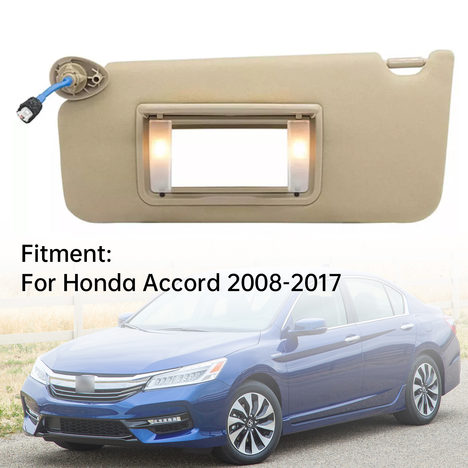 2008-2017 Honda Accord Left Driver Side Sun Visor 83280TA5A51ZA Beige Generic 2008-2017 Honda Accord Left Driver Side Sun Visor 83280TA5A51ZA Beige Generic