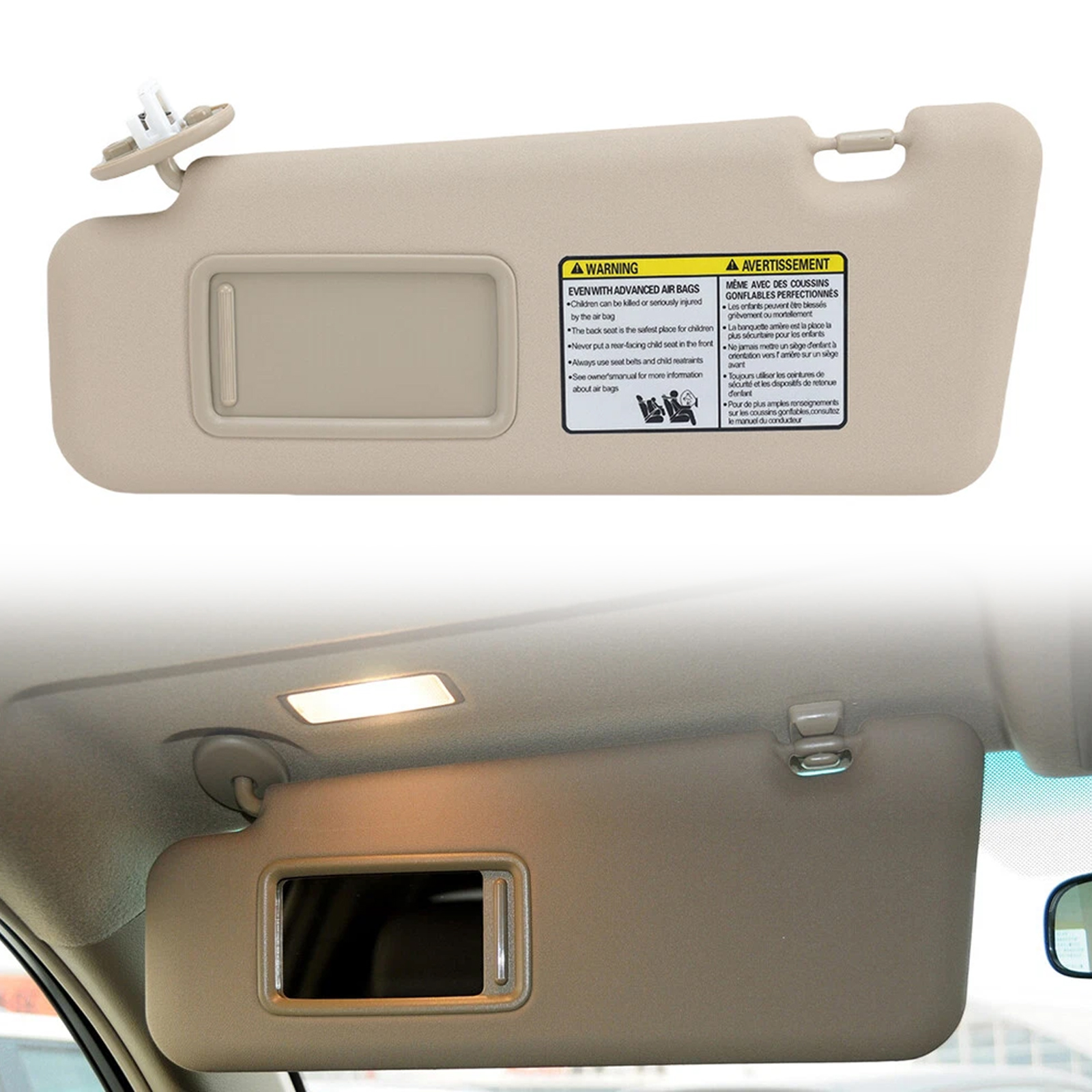 2008-2013 Toyota Highlander Driver Side Sun Visor 74320-48500-E0 Beige Generic 2008-2013 Toyota Highlander Driver Side Sun Visor 74320-48500-E0 Beige Generic