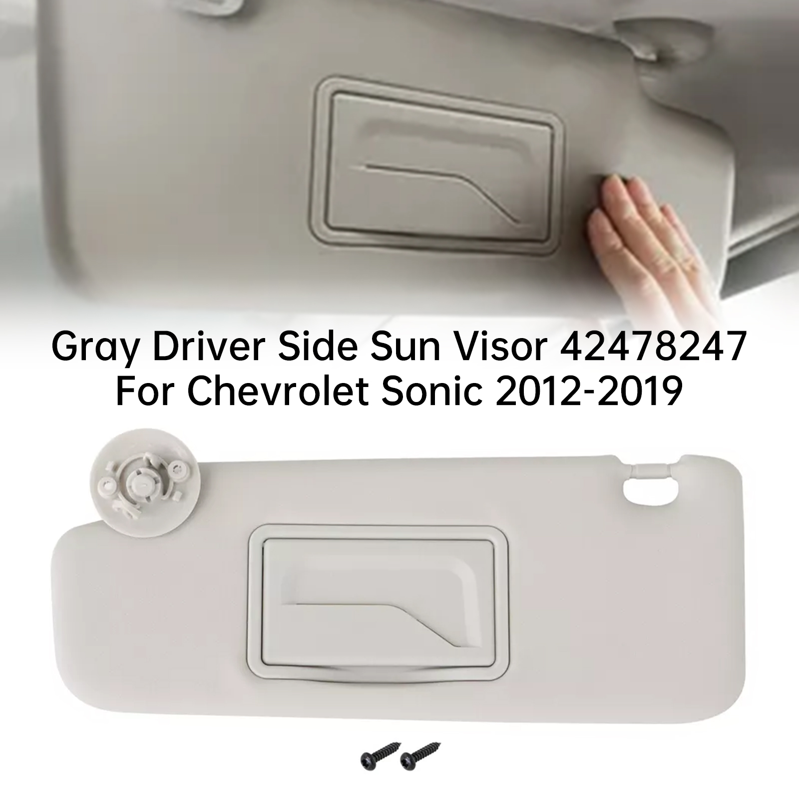 2011-2022 CHEVROLET Spark Driver Side Sun Visor 42478247 Gray Generic