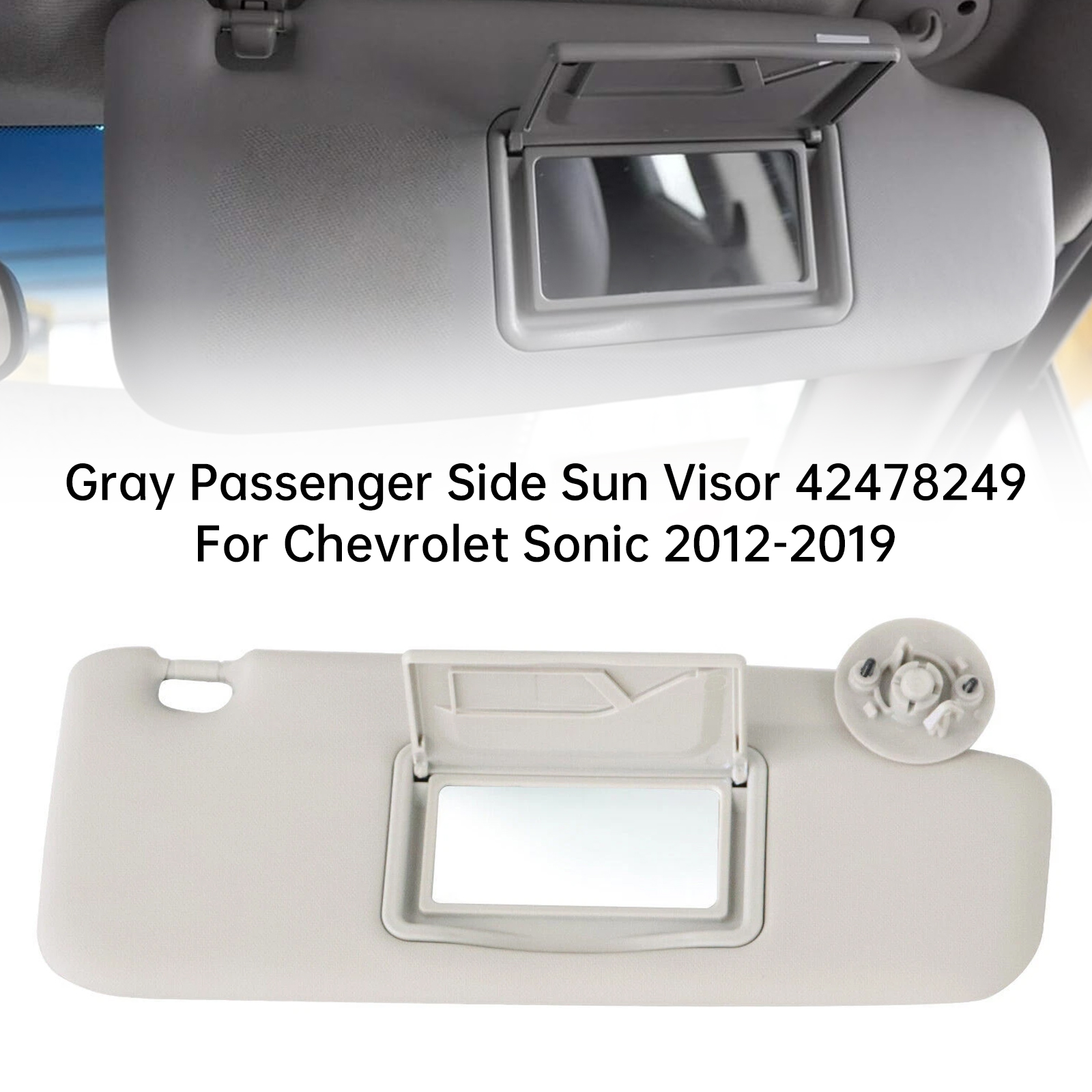 2012-2019 CHEVROLET Sonic Gray Passenger Side Sun Visor 42478249 Generic