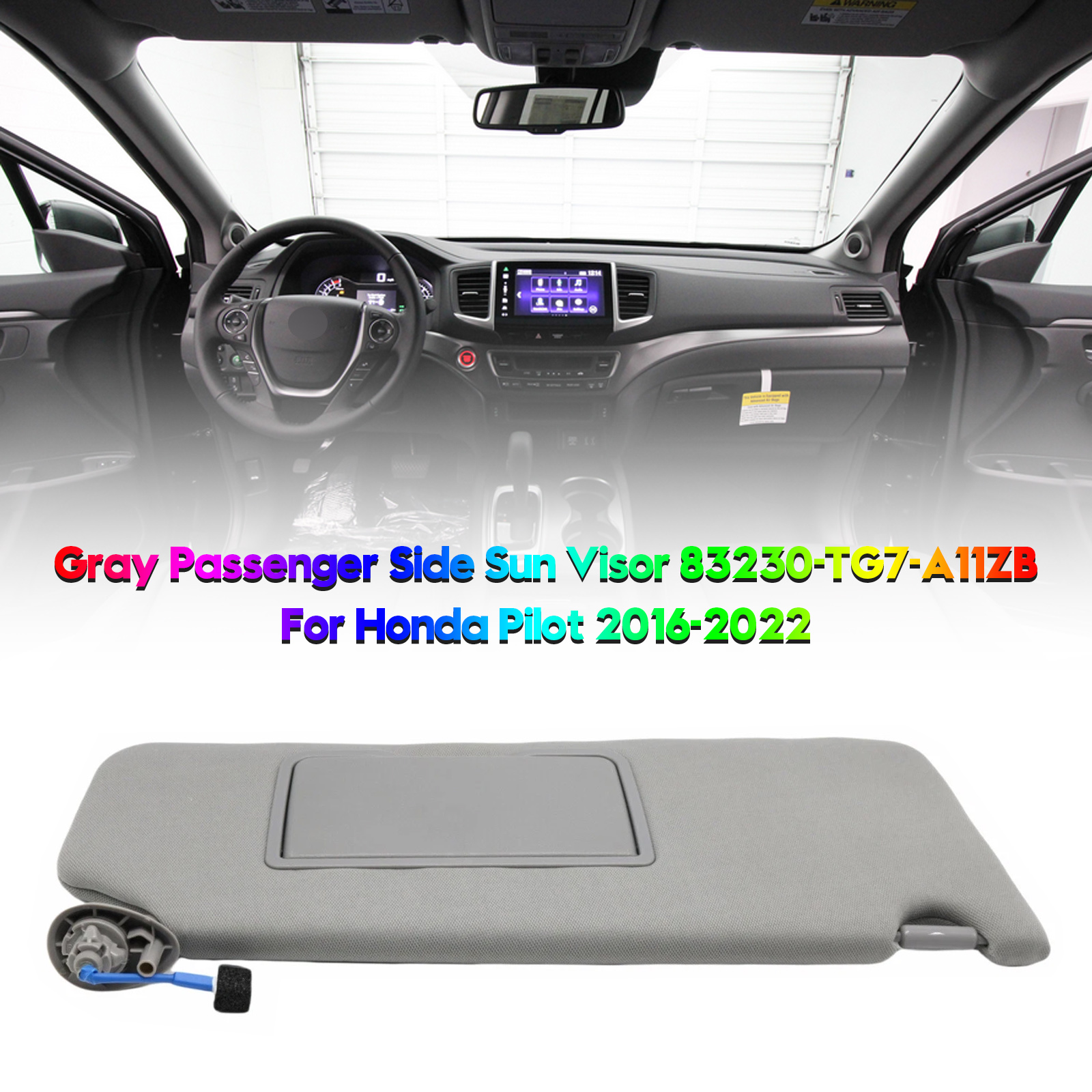 2016-2022 HONDA Pilot Gray Right Side Sun Visor 83280-TG7-A12ZB Generic 2016-2022 HONDA Pilot Gray Right Side Sun Visor 83280-TG7-A12ZB Generic