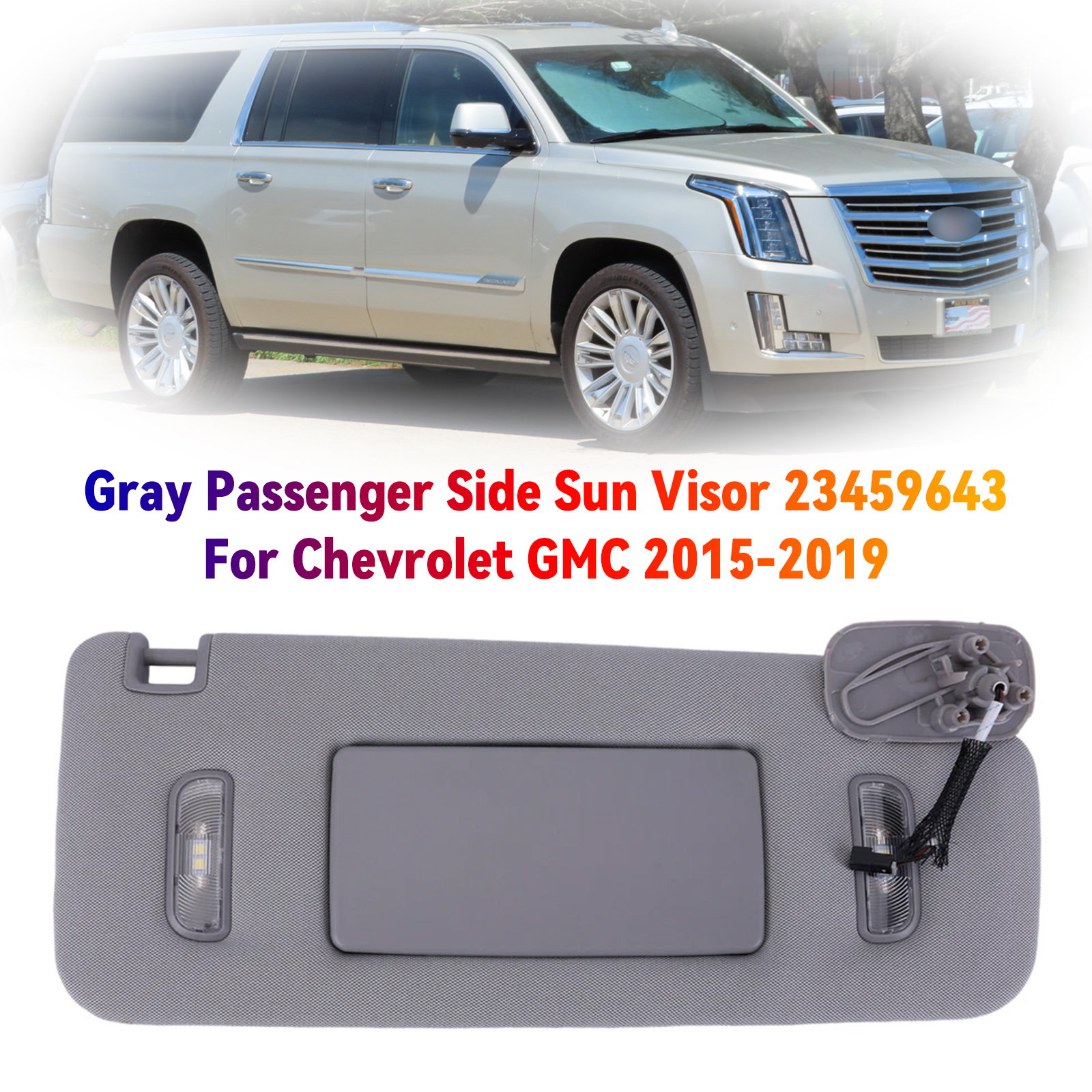 2015-2019 Chevrolet Suburban Gray Sun Visor Right 23459643 Generic