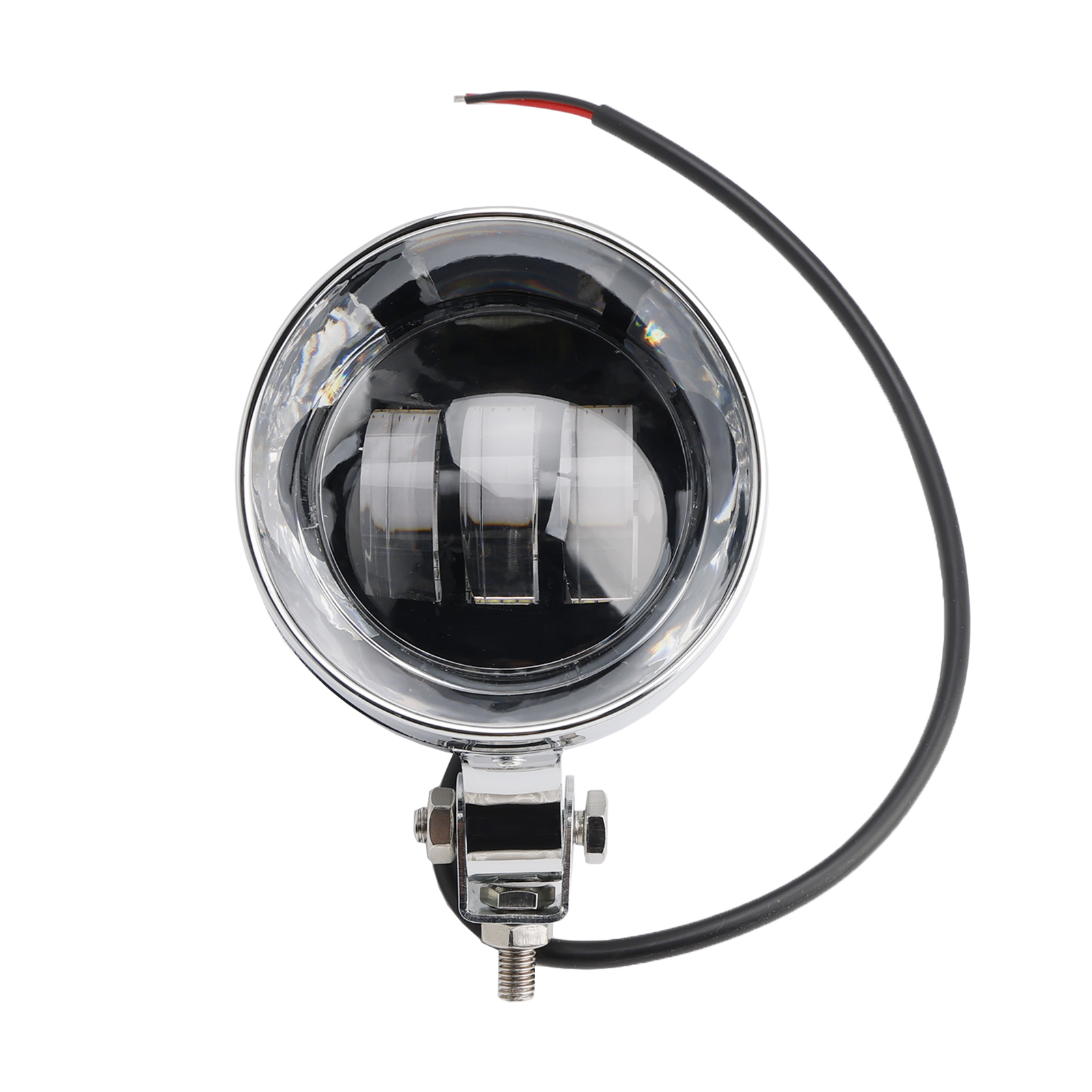 Motorcycle Beam Headlight Fog Lamp Custom Chrome Fits For Racer Bobber Chopper Motorcycle Beam Headlight Fog Lamp Custom Chrome Fits For Racer Bobber Chopper