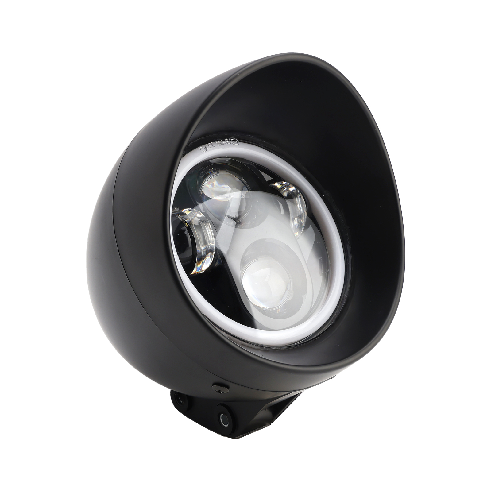 4-Bulbs Beam Headlight Fog Lamp Custom Fits Black For Racer Bobber Chopper