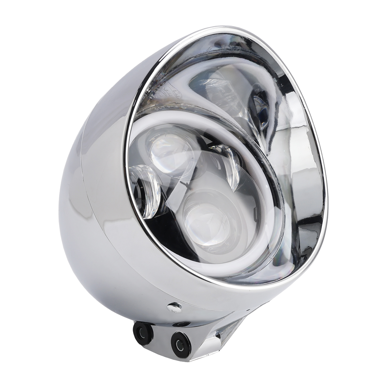 4-Bulbs Beam Headlight Fog Lamp Custom Fits Chrome For Racer Bobber Chopper
