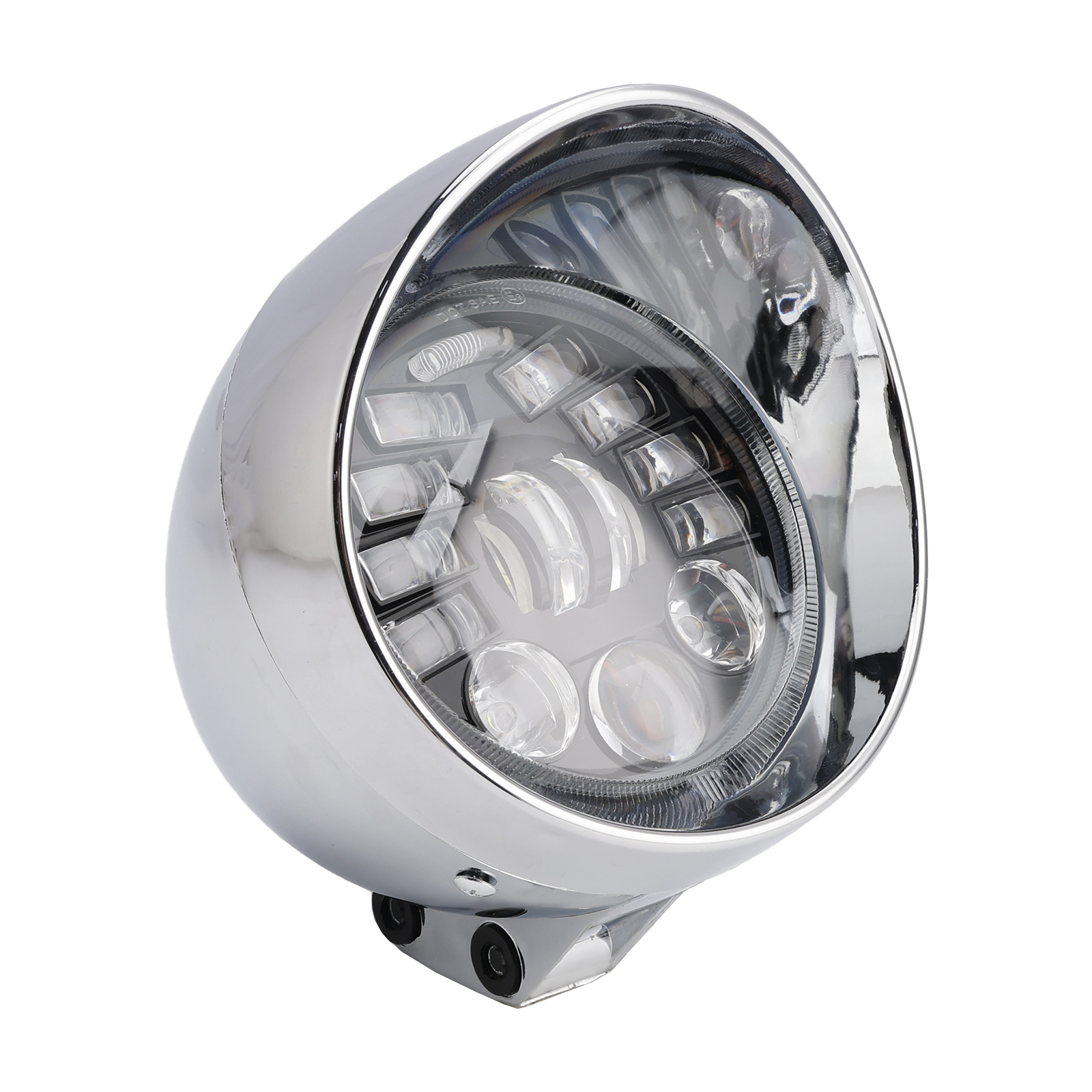 Multifunctional Beam Headlight Lamp Custom Chrome Fits For Racer Bobber Chopper