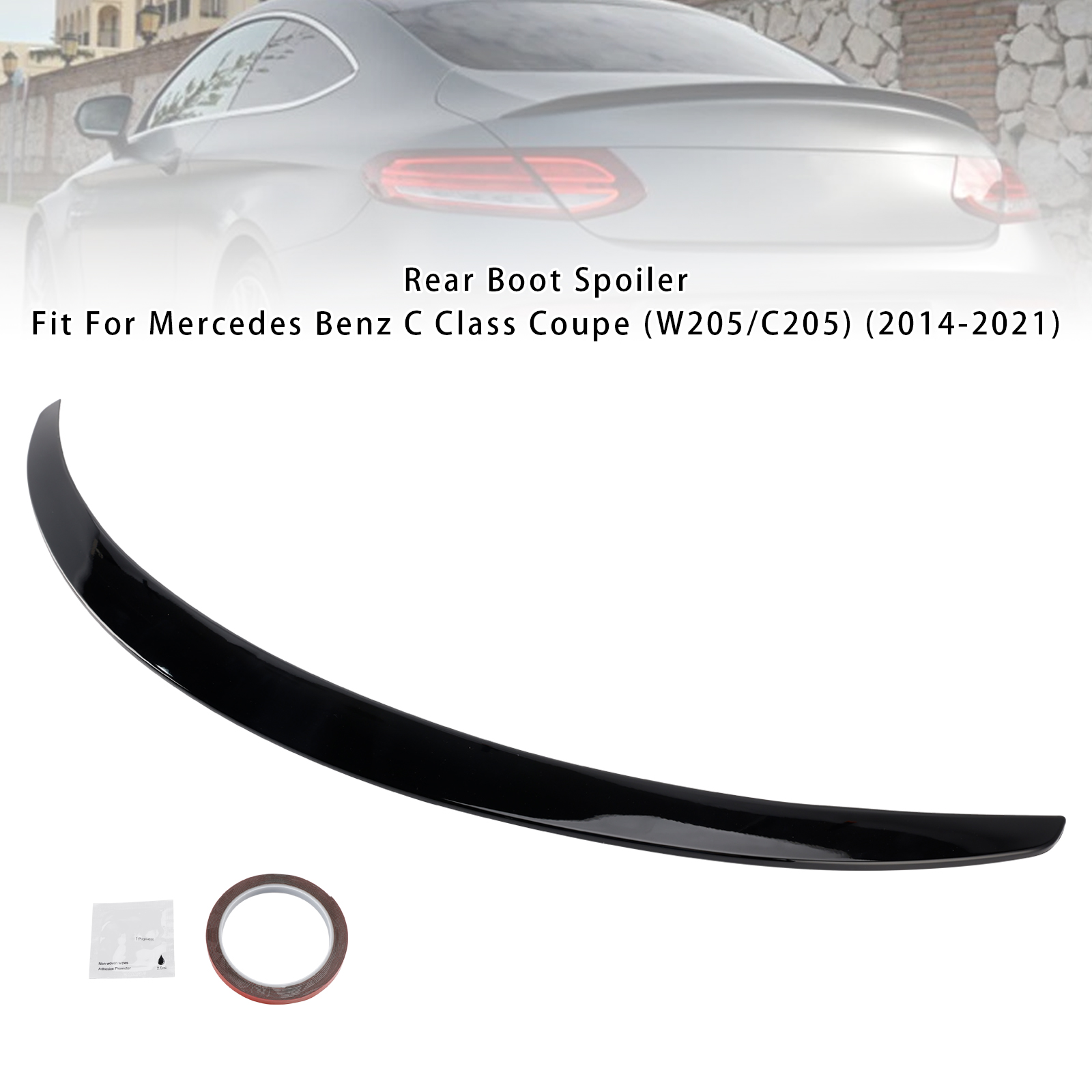 2014-2021Mercedes Benz C Class Coupe W205/C205 Rear Spoiler Gloss Black Generic 2014-2021Mercedes Benz C Class Coupe W205/C205 Rear Spoiler Gloss Black Generic